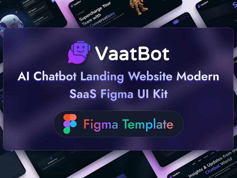 Vaatbot Modern AI and Tech Startup Landing Page Figma UI Kit