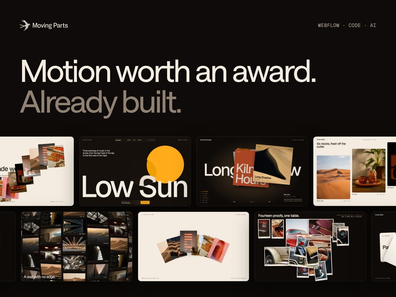 Award-level motion for Webflow, code and AI | Moving parts Image 2