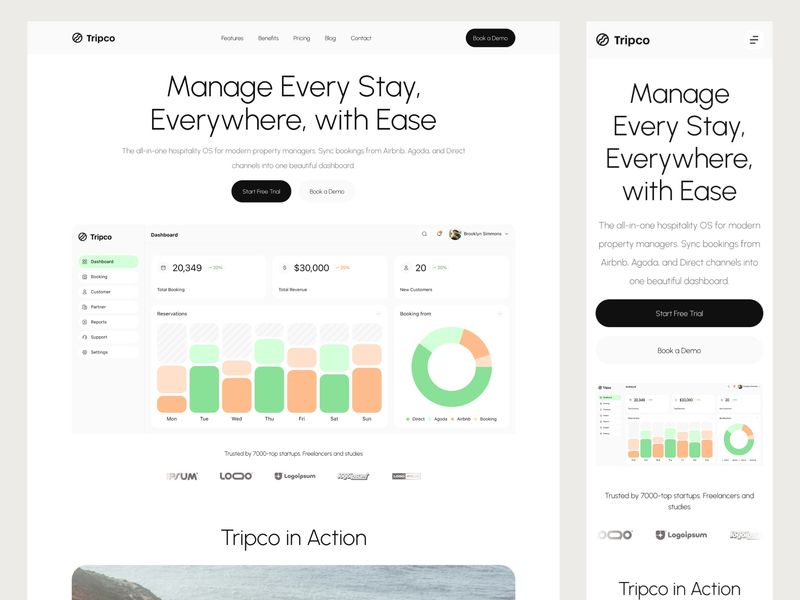 Tripco - Travel Management SaaS Framer Landing Page