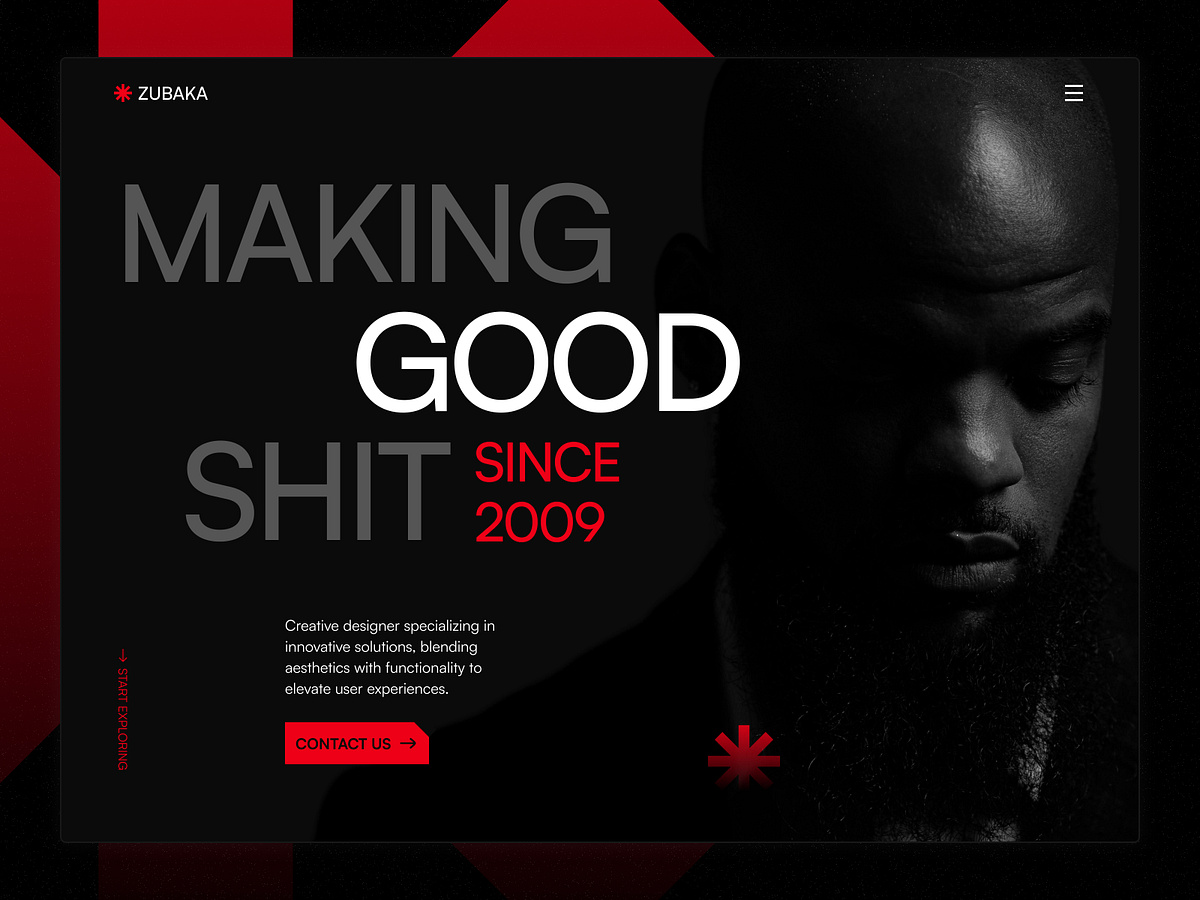 Bold & Edgy Portfolio Header Concept