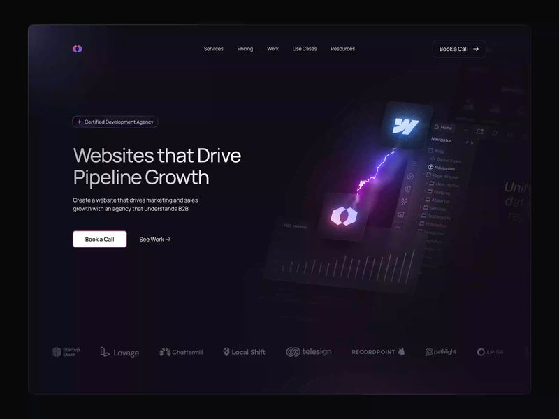 Hero landing page web3.0 animation illustration