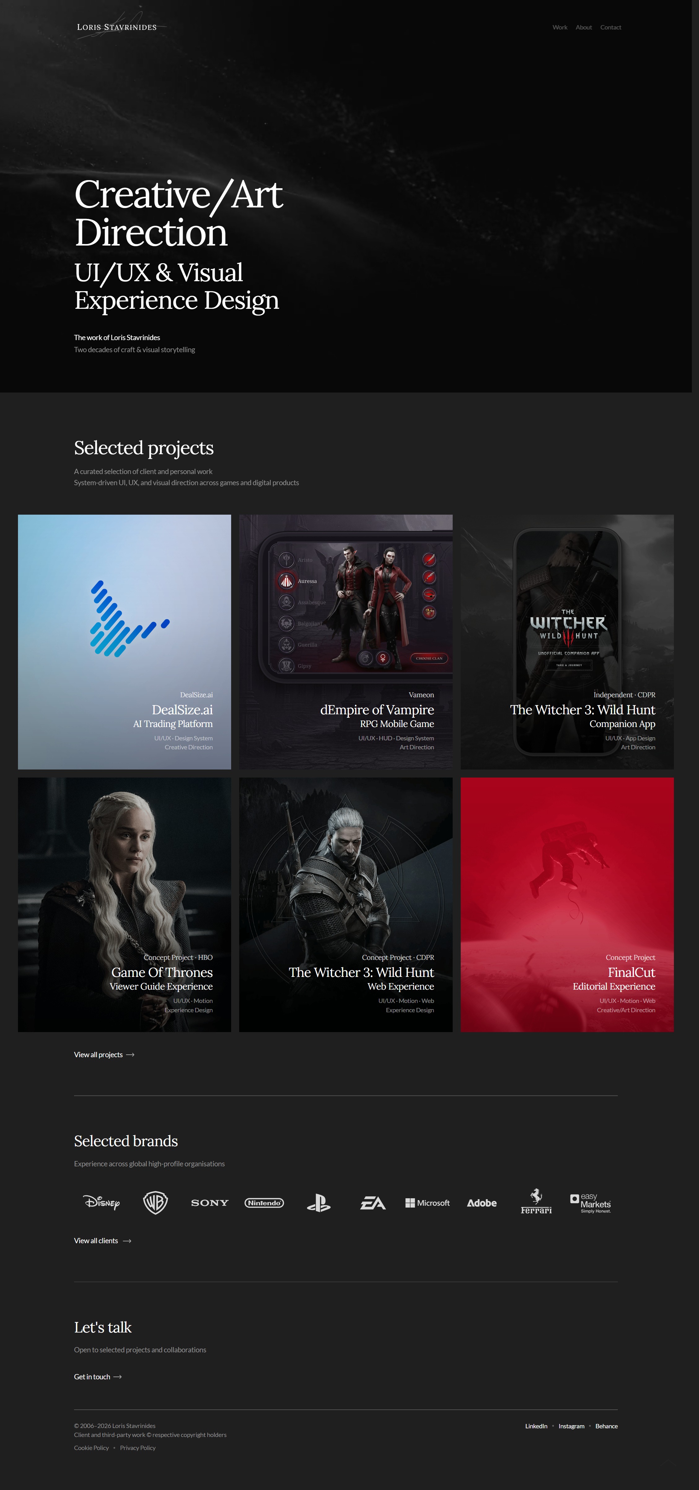 Creative/Art Director — UI/UX, Game UI & Design Systems | Loris Stavrinides Image 0