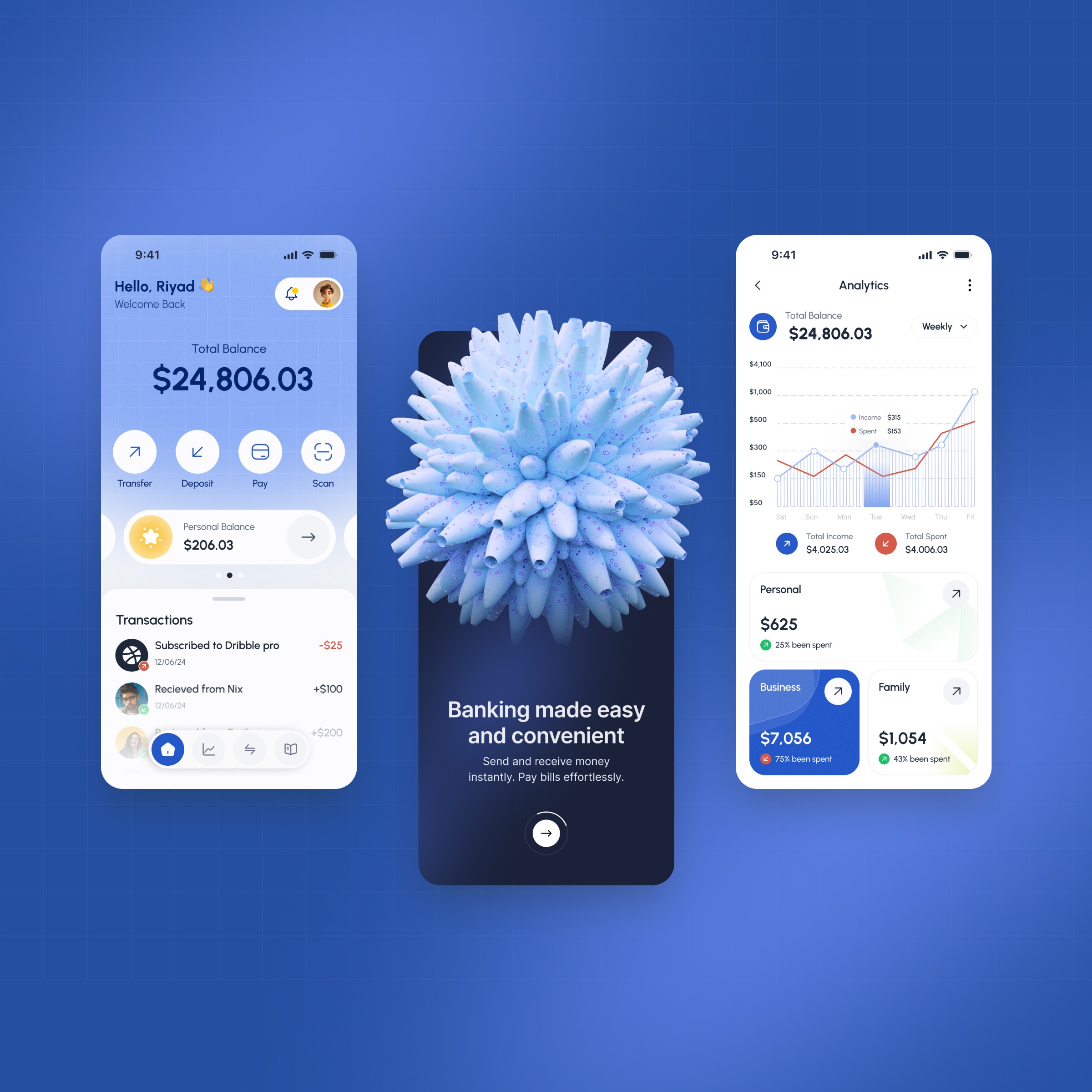 Fintech Mobile Banking app Design