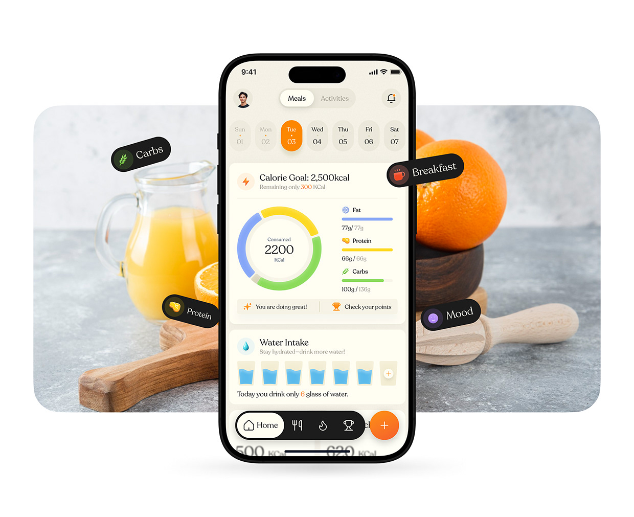 AI Nutrition & Calorie Tracking App – UI UX Design Image 1