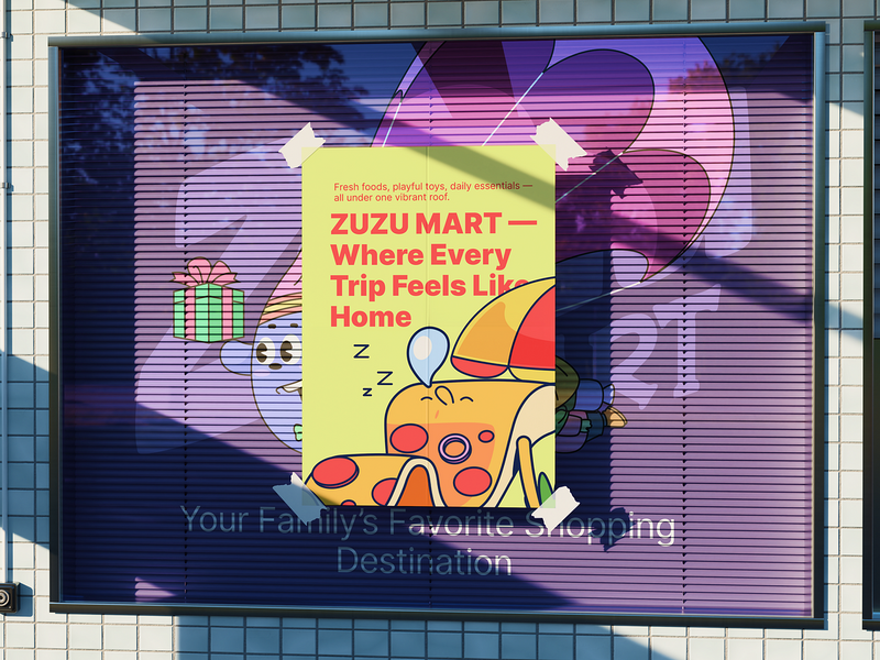 Zuzu Mart Brand Illustration - Mascot & Outdoor Campaign