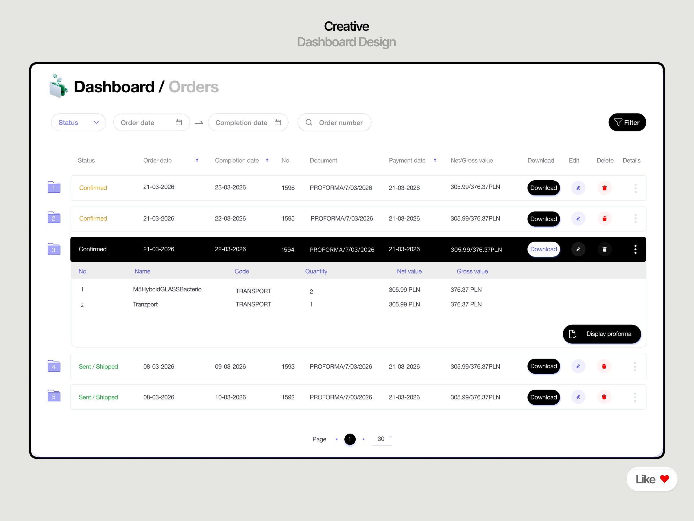 Minimalist SaaS Order Management Dashboard Image 0
