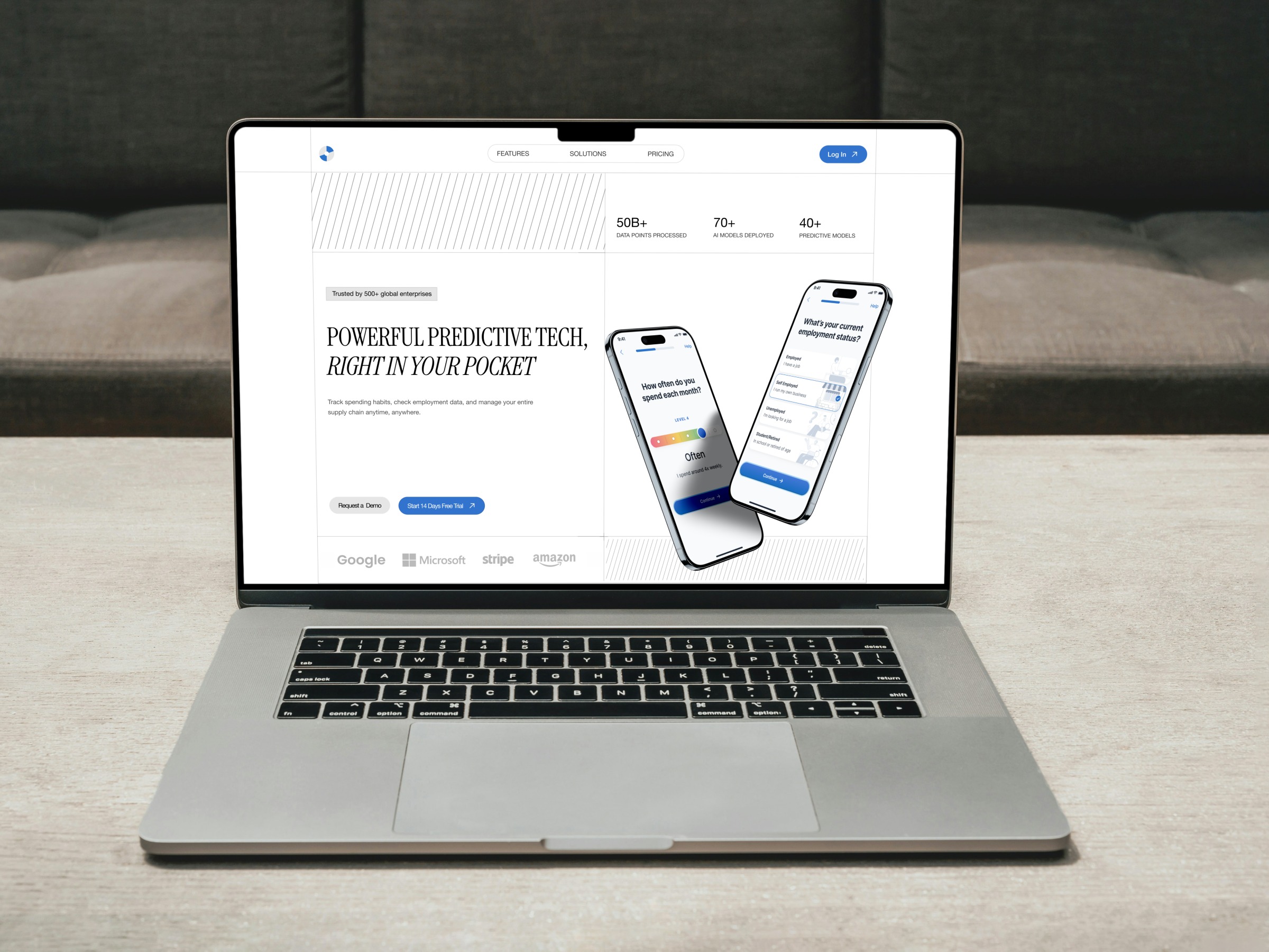 🧠 Powerful Predictive Tech — AI Analytics & Mobile SaaS Hero Image 0