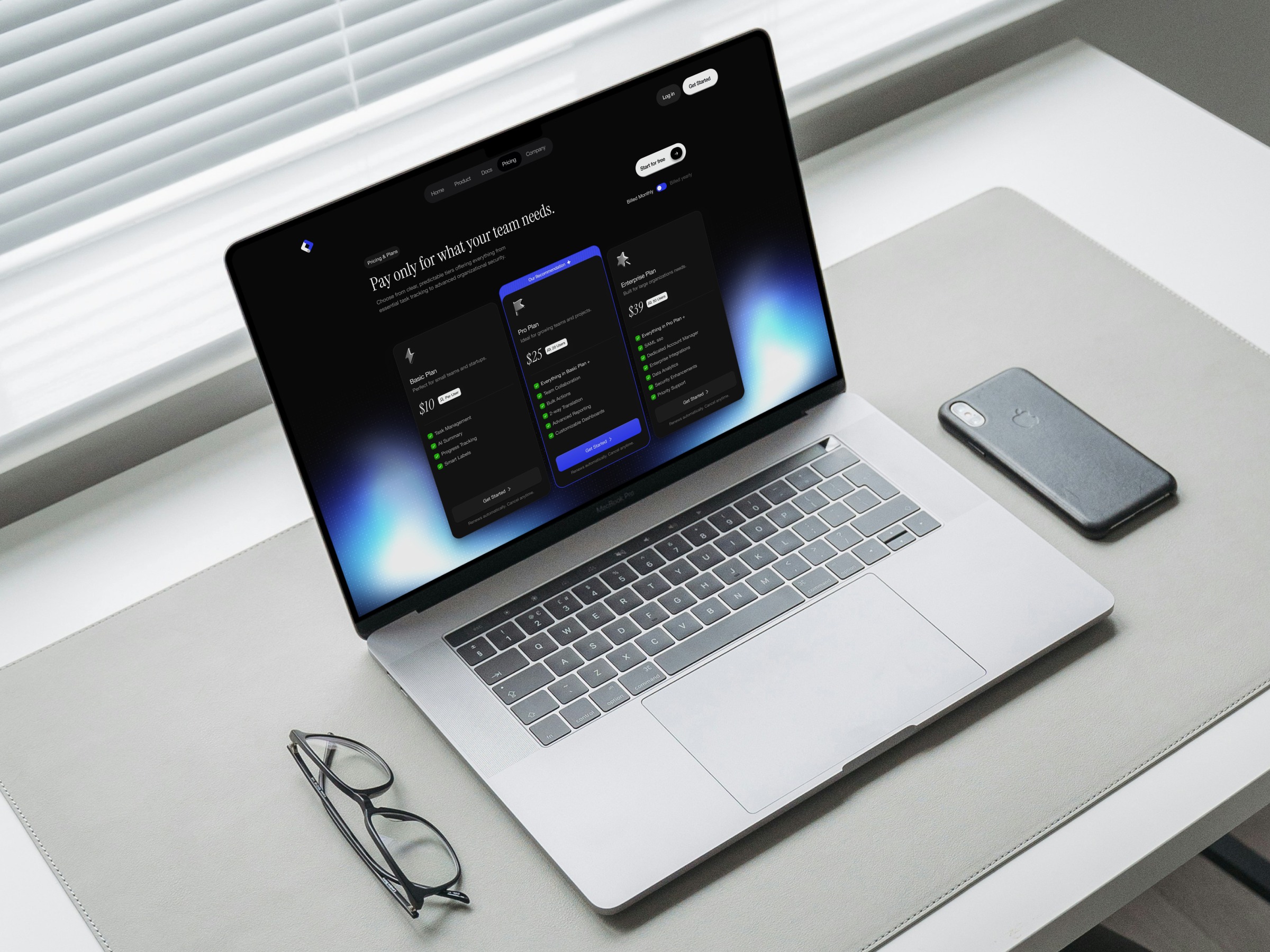 💎 SaaS Pricing Tier Layout — Dark Mode UI Concept Image 0