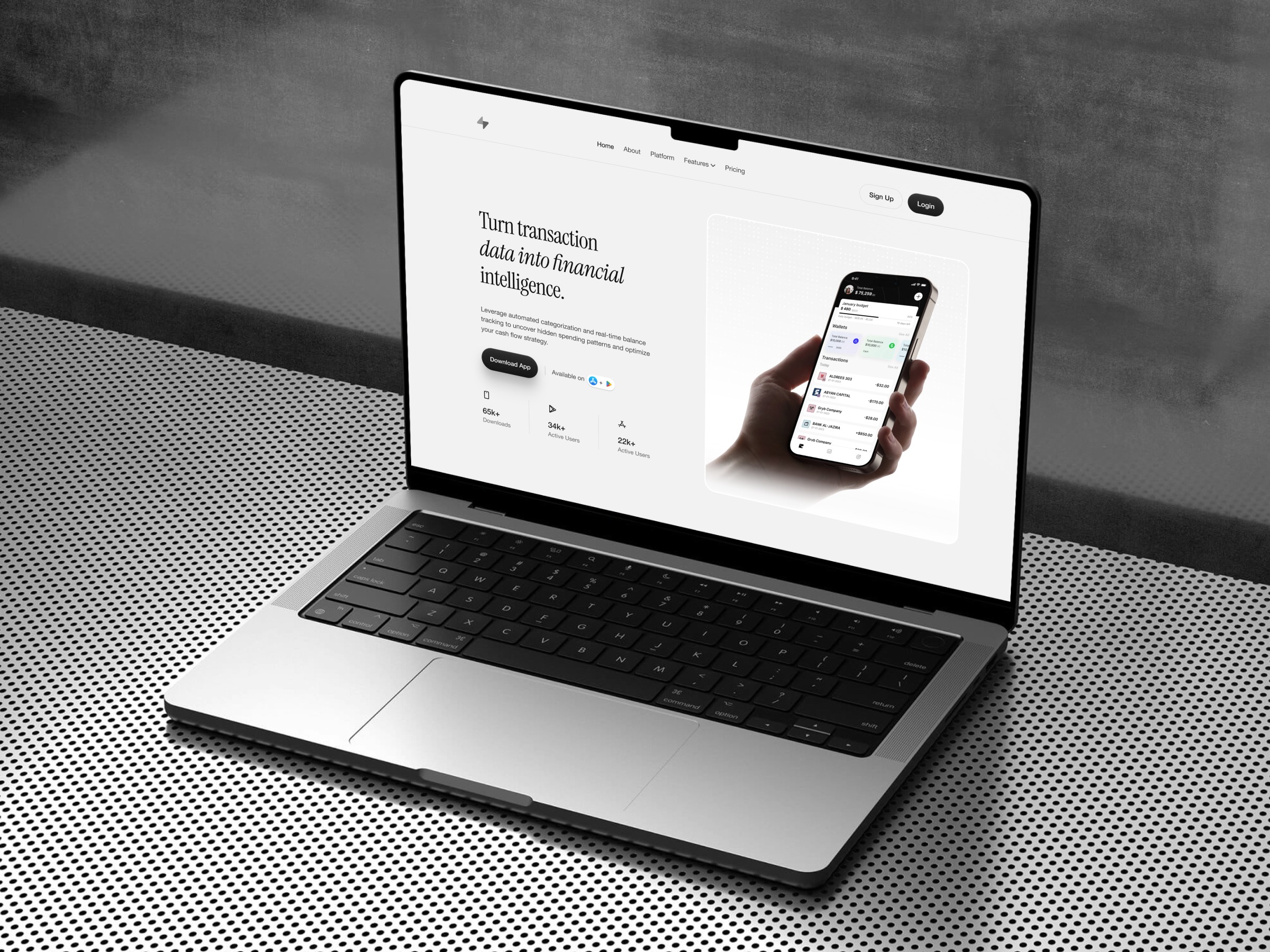 📊 Financial Intelligence Landing Page FinTech Website UI/UX Image 0