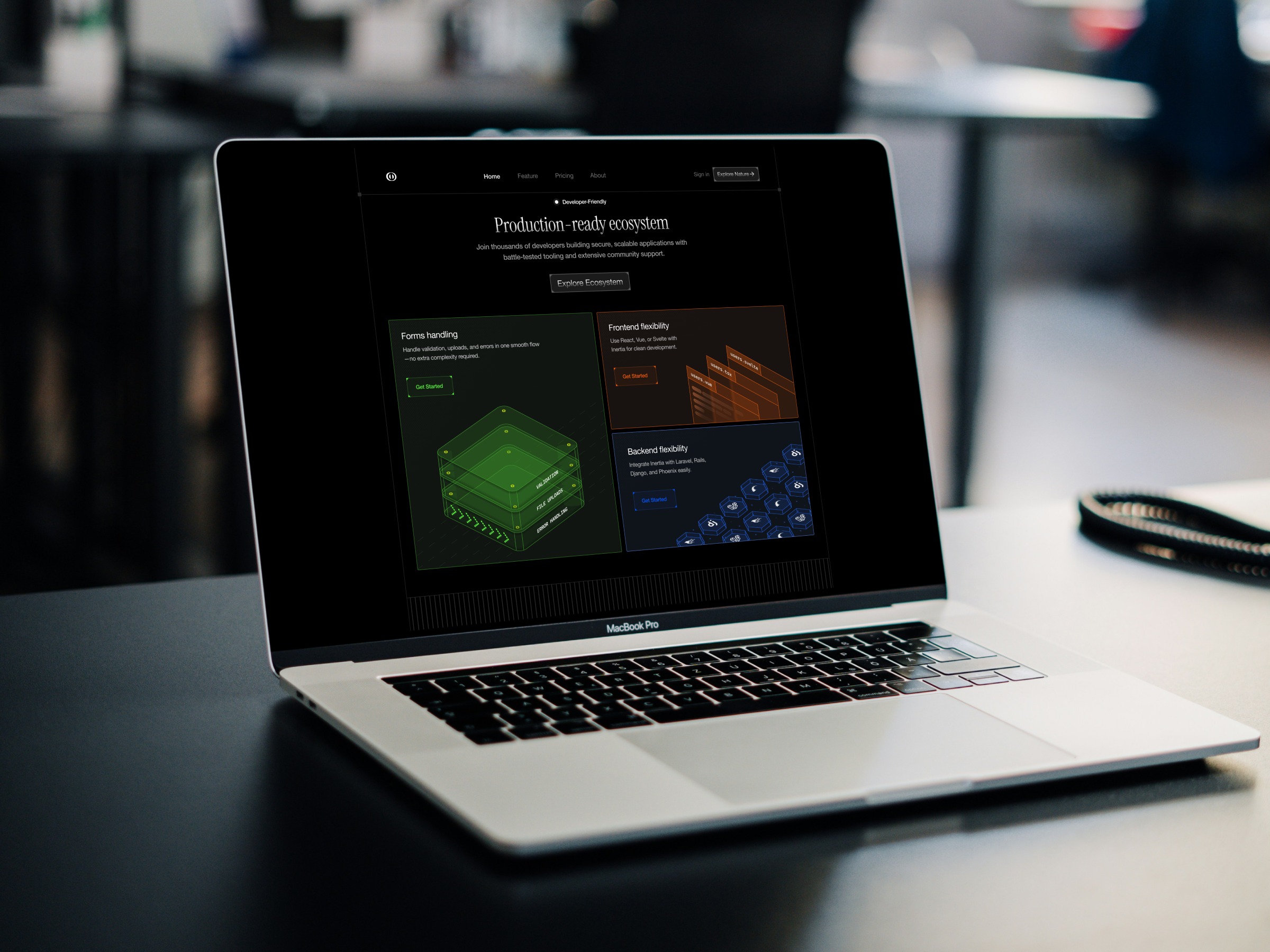 ⚡ Developer Ecosystem Section — Dark Mode UI Design Image 0