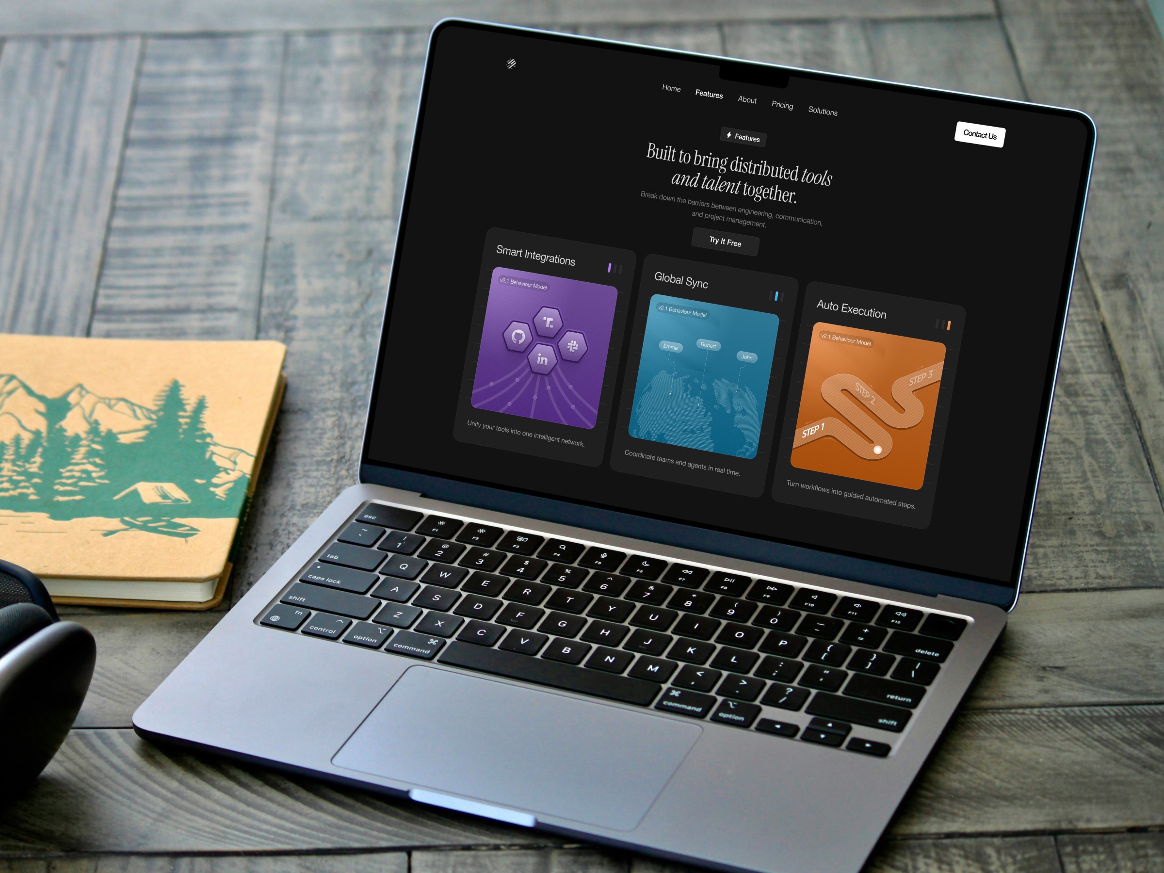  Distributed Workspace Features — Dark Mode UI Concept Image 0