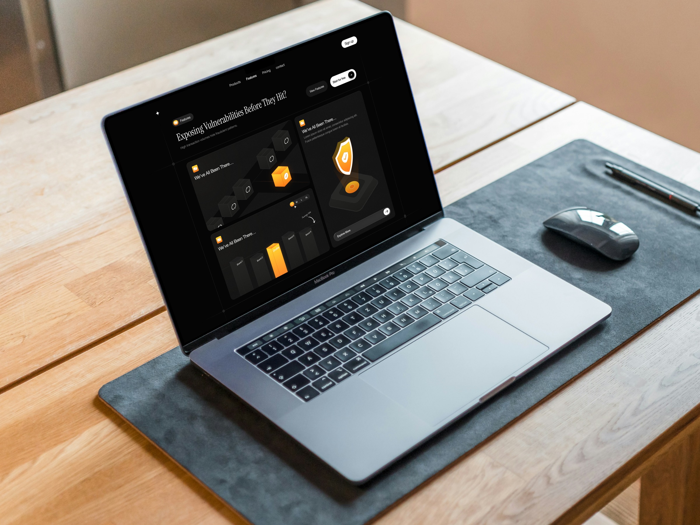 🛡️ Threat Detection & Risk Management Dark Bento Feature Layout Image 0