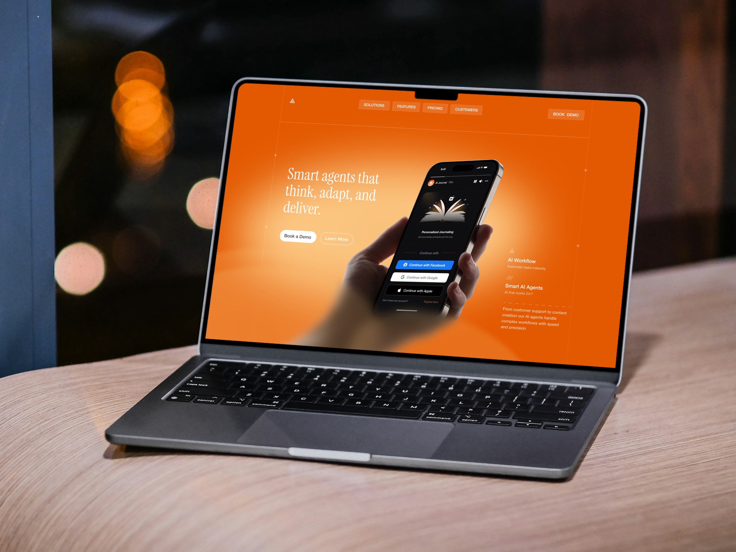 🍊 AI Agent Platform — High-Conversion Hero UI & Landing Page Image 0