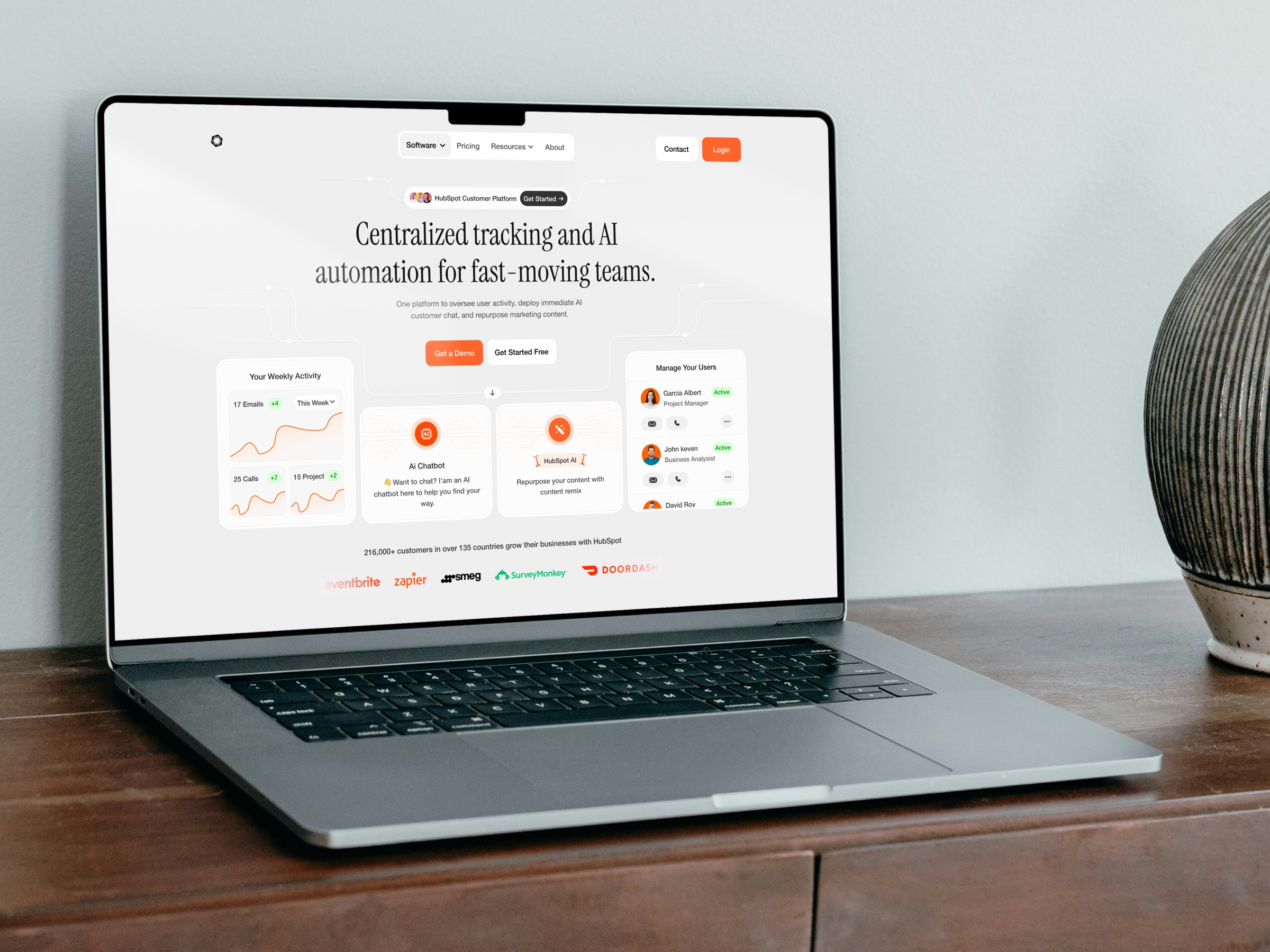 📊 Centralized CRM & AI Platform — SaaS Landing Page Design Image 0