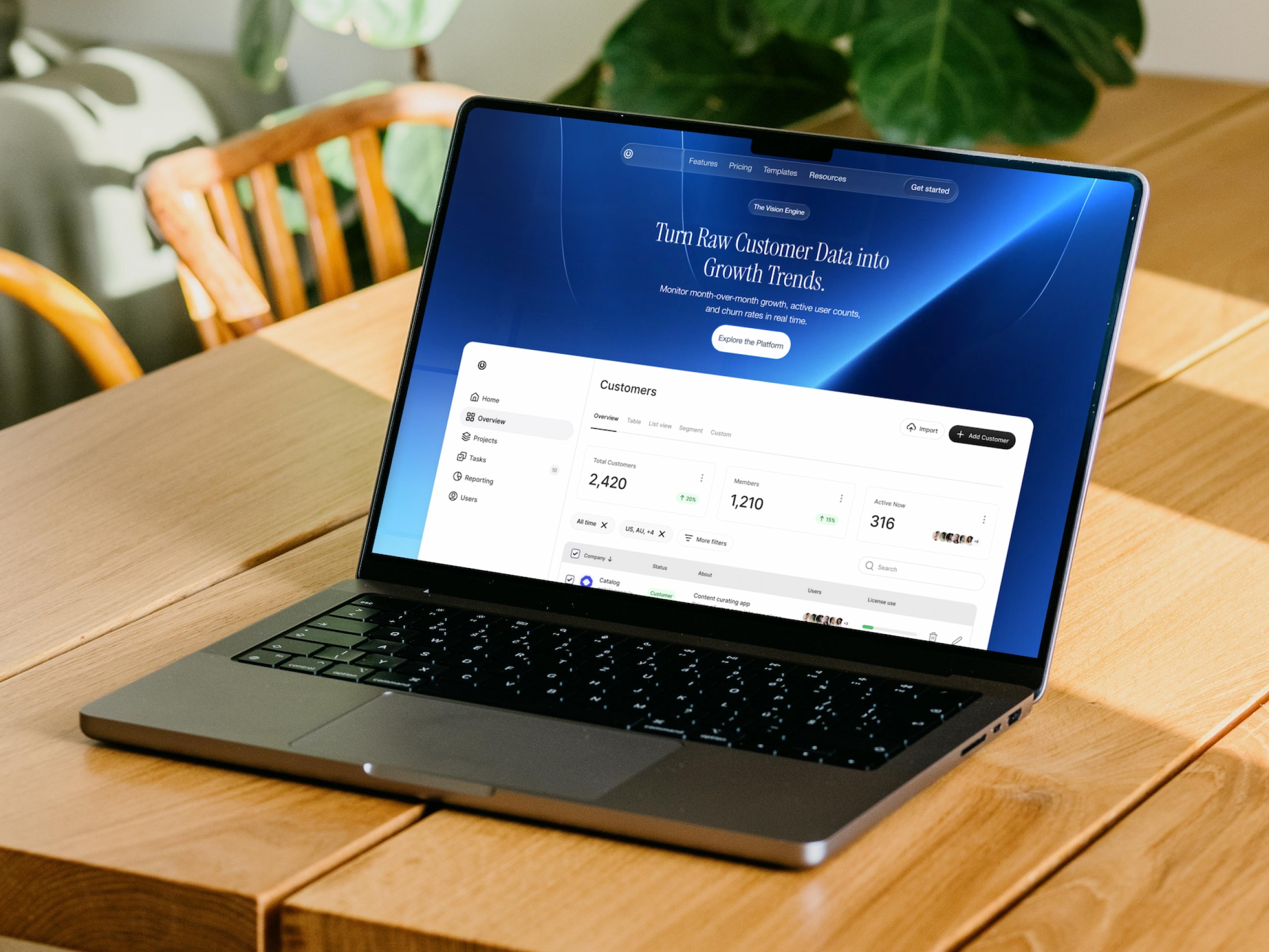 📈 Customer Analytics Hub — SaaS Hero & Dashboard UI Image 0