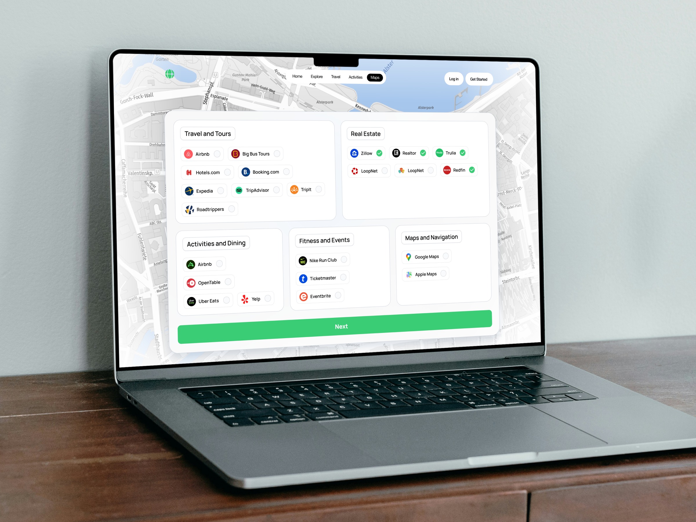 🗺️ Smart Travel & Geo-Integration — Onboarding Bento UI Image 0