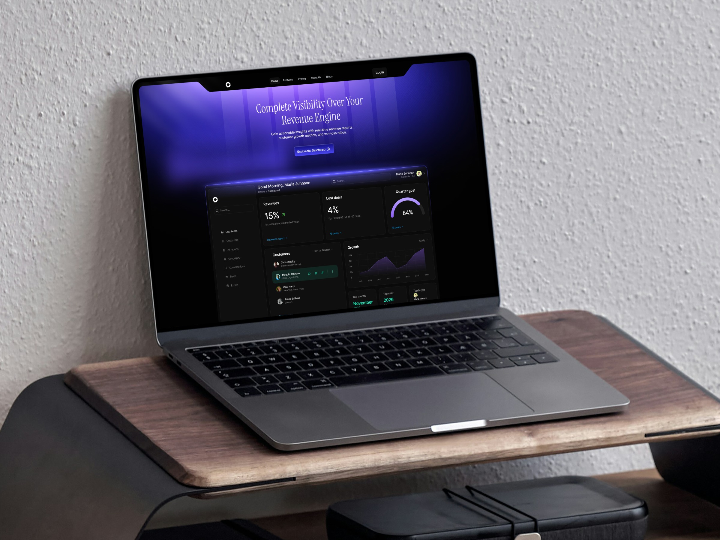 Revenue Engine — Dark Analytics Dashboard & Landing Page 🌌 Image 0
