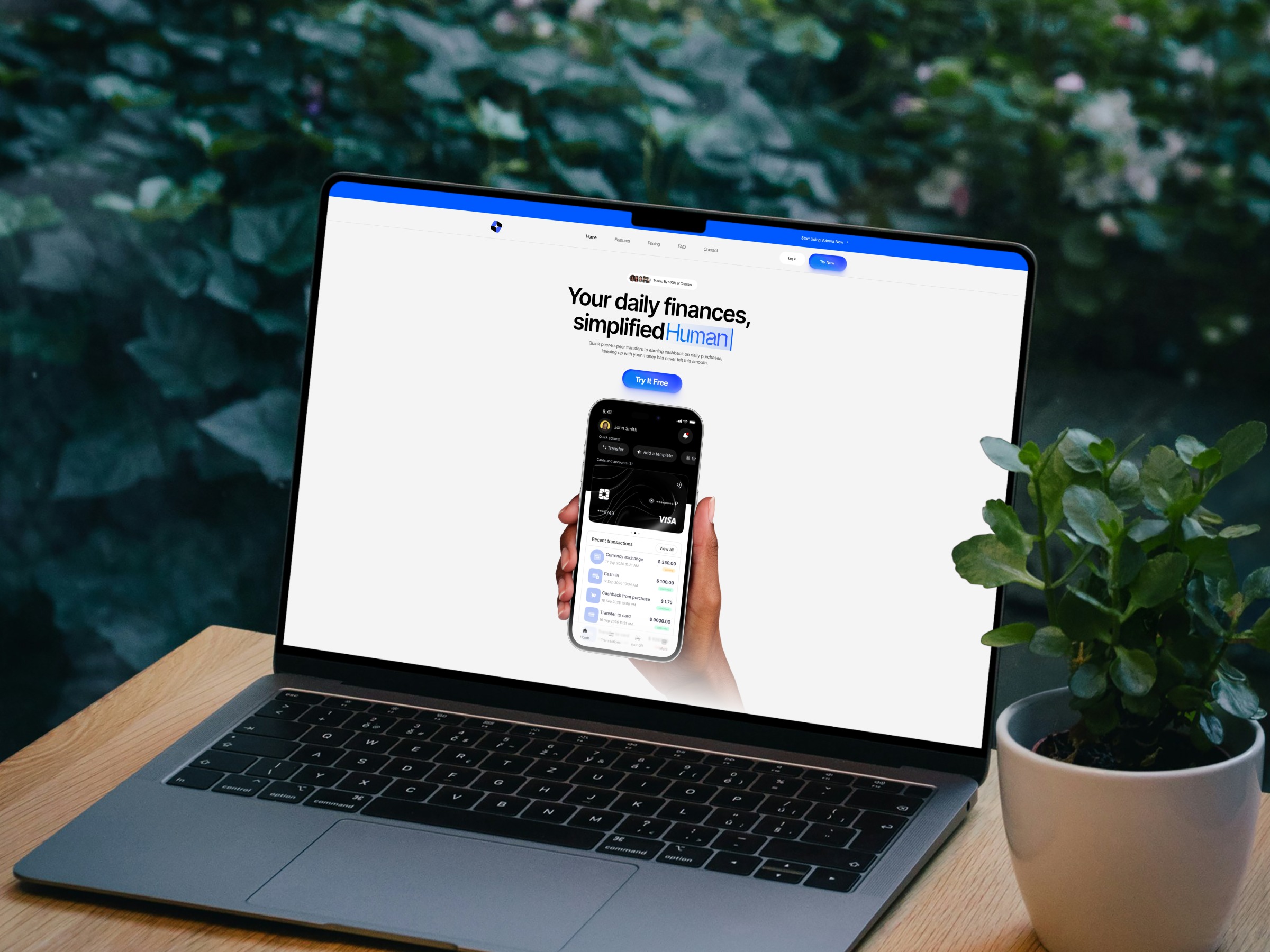 Minimalist P2P Mobile Banking Landing Page 📲 Image 0