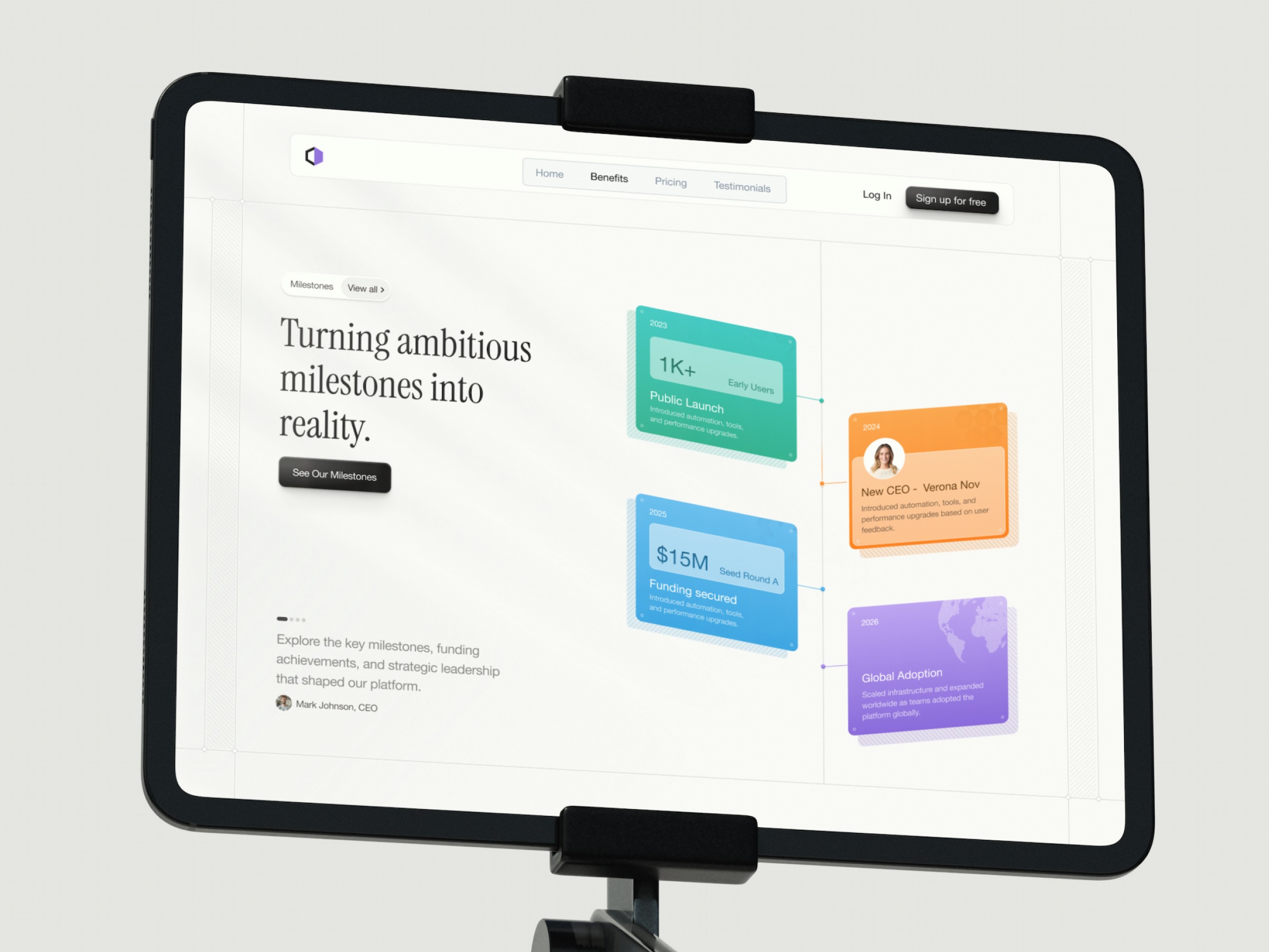 Company Milestones — Minimalist SaaS Journey & Growth Showcase 📈 Image 0