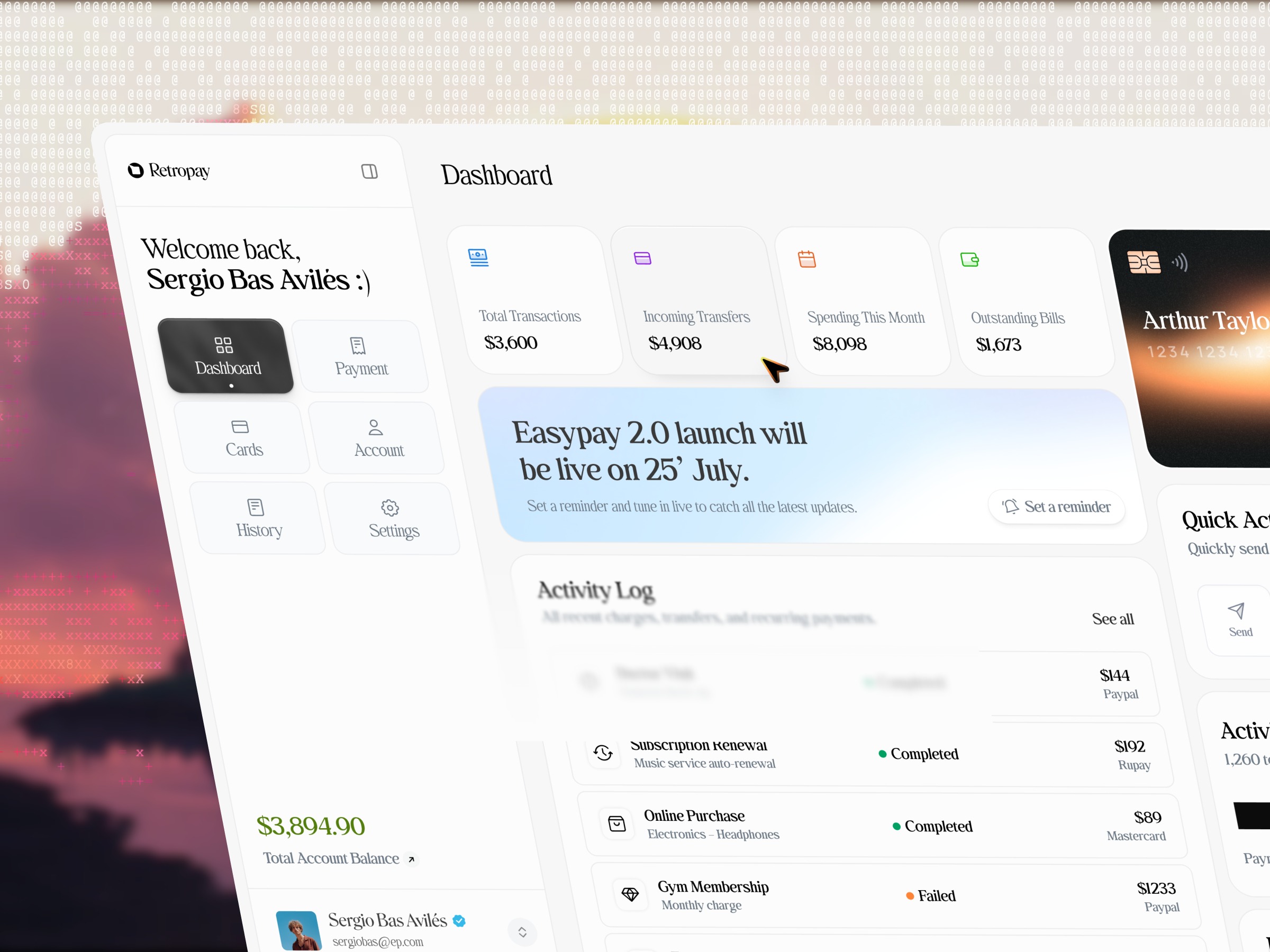 Smart Money Dashboard — Modern FinTech Interface & Wallet UI 📊 Image 0