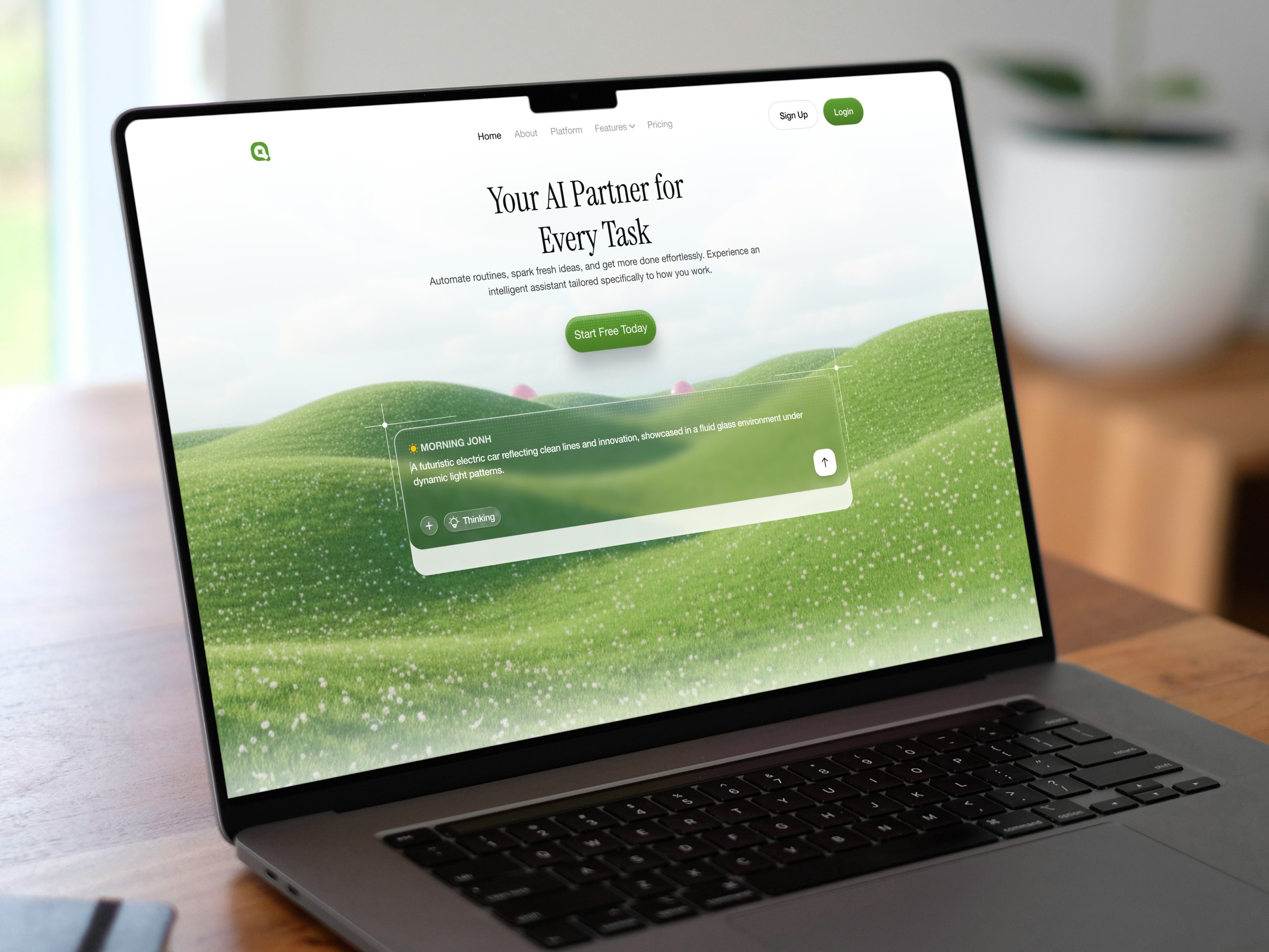 Your AI Partner for Every Task Natural Landscape AI Landing Page Image 0