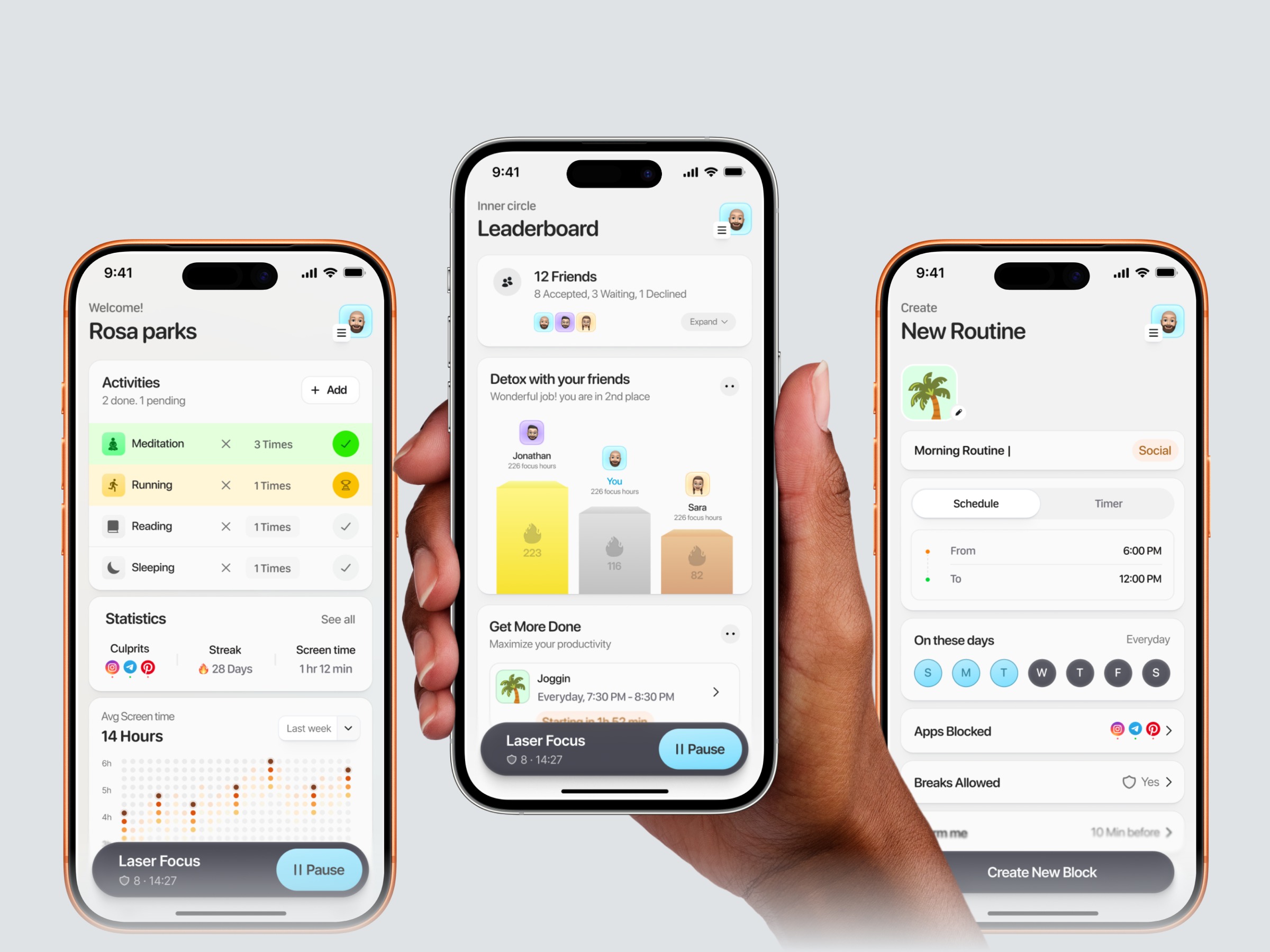 Gamified Habits & Screen Time Mobile UI π±