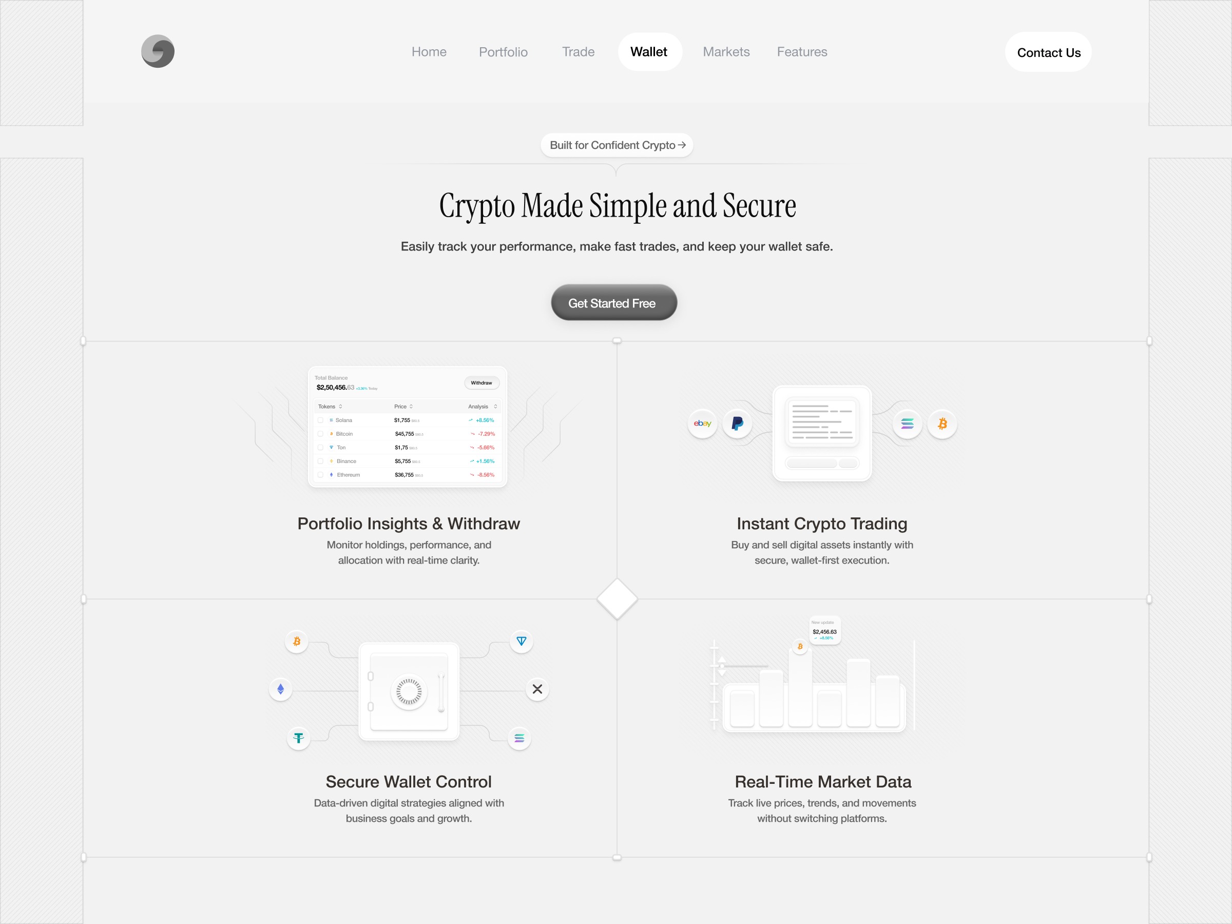 Next-Gen Web3 Wallet & Trading Hub | Minimalist Landing Page 🌐 Image 0