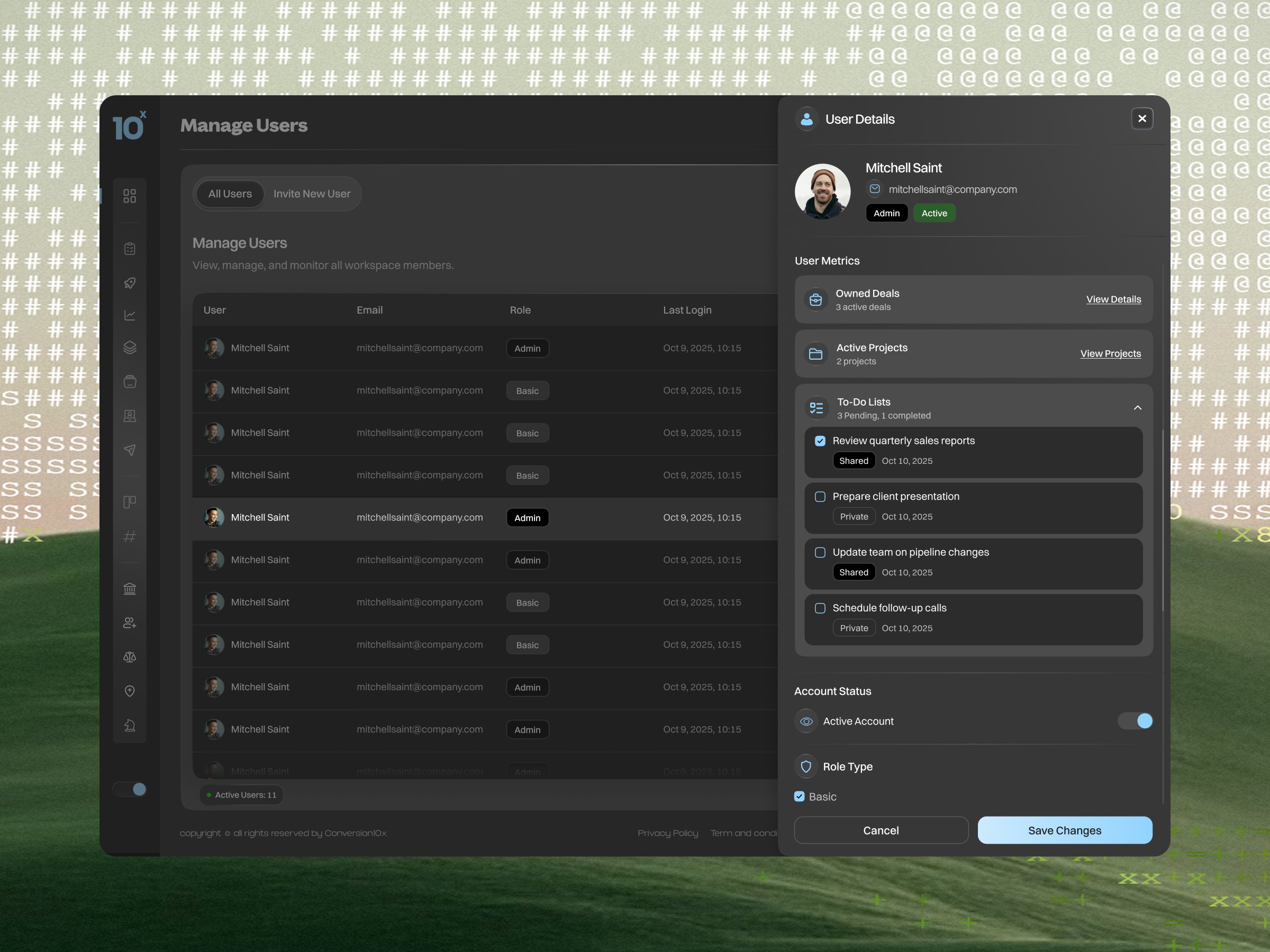 10x — User Management & Workspace Administration Dashboard UI Image 0