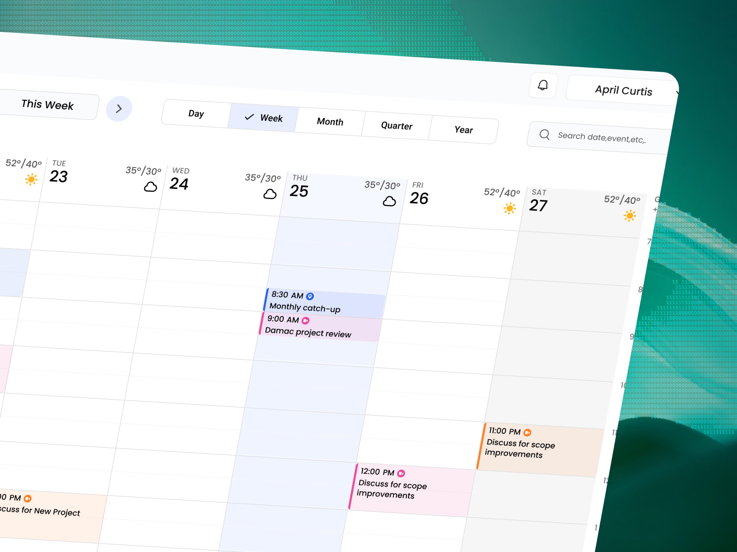 📅 Modern Calendar & Task Management Workspace Design Image 1