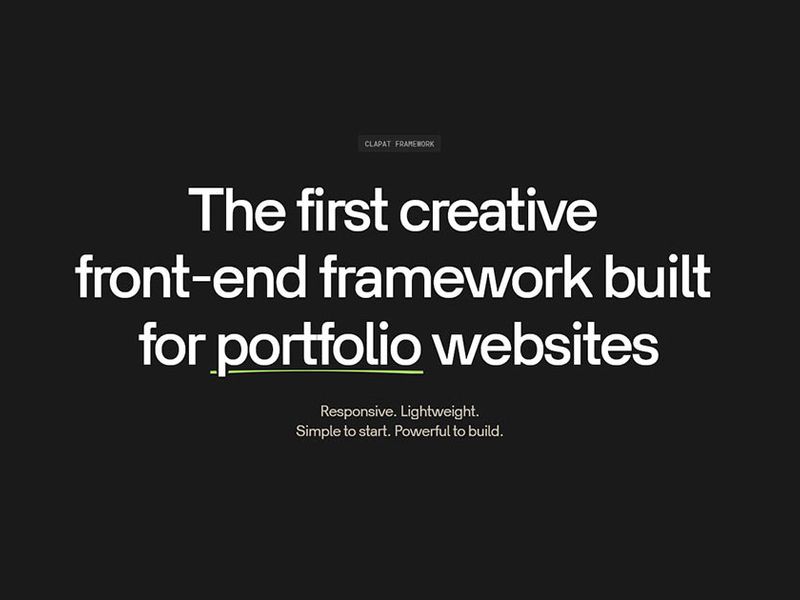 ClaPat Framework - Build creative portfolio websites with ease