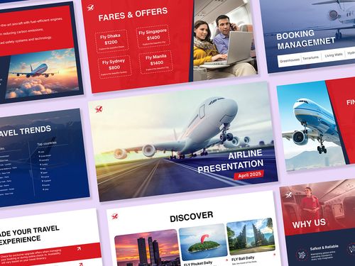 Airline Presentation Design || Pitch Deck || PowerPoint