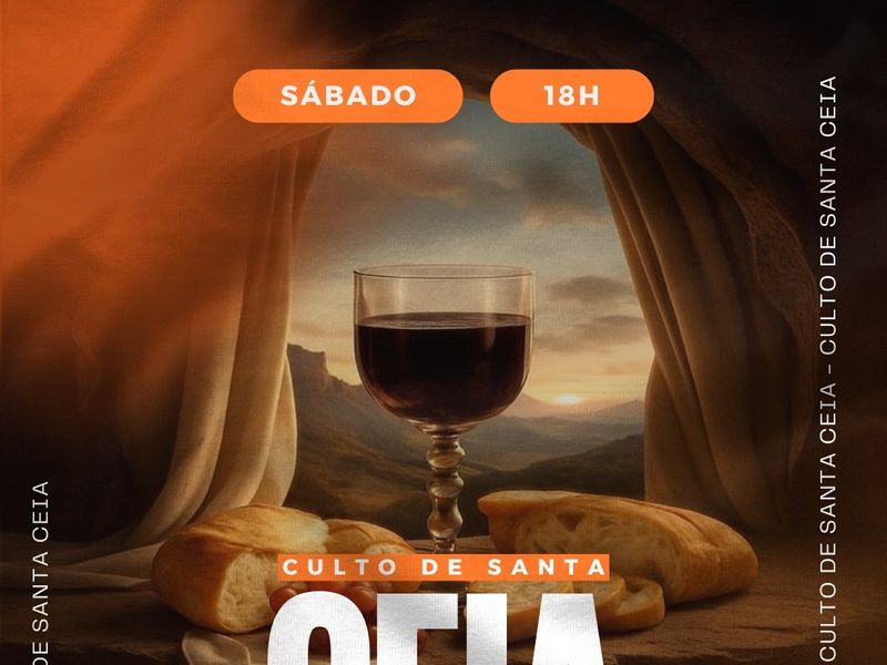 Arte Santa Ceia Igreja – Template Canva Editável para Instagram