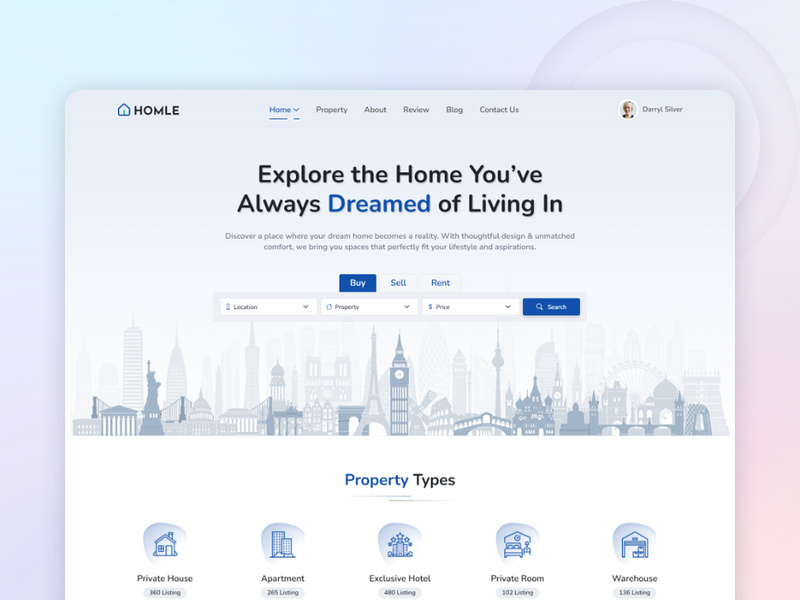 Homle - Real Estate Landing Page