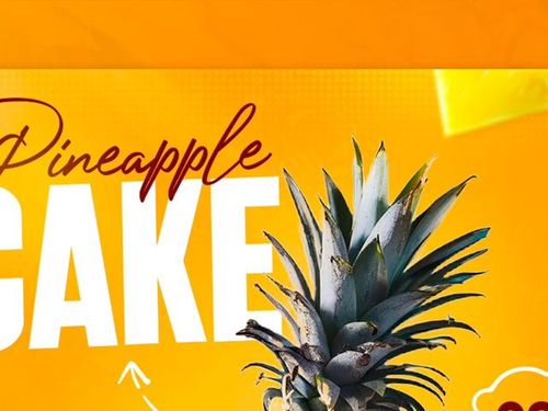 Sourav Ghosh | Delicious Pineapple Cake Social Media Banner Post Design Template