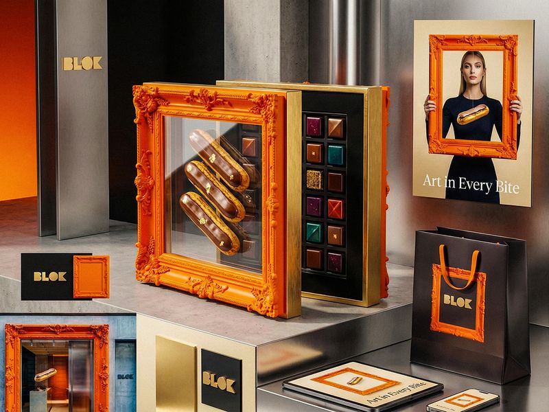 BLOK – Luxury Éclair Branding | Art Pastry Concept