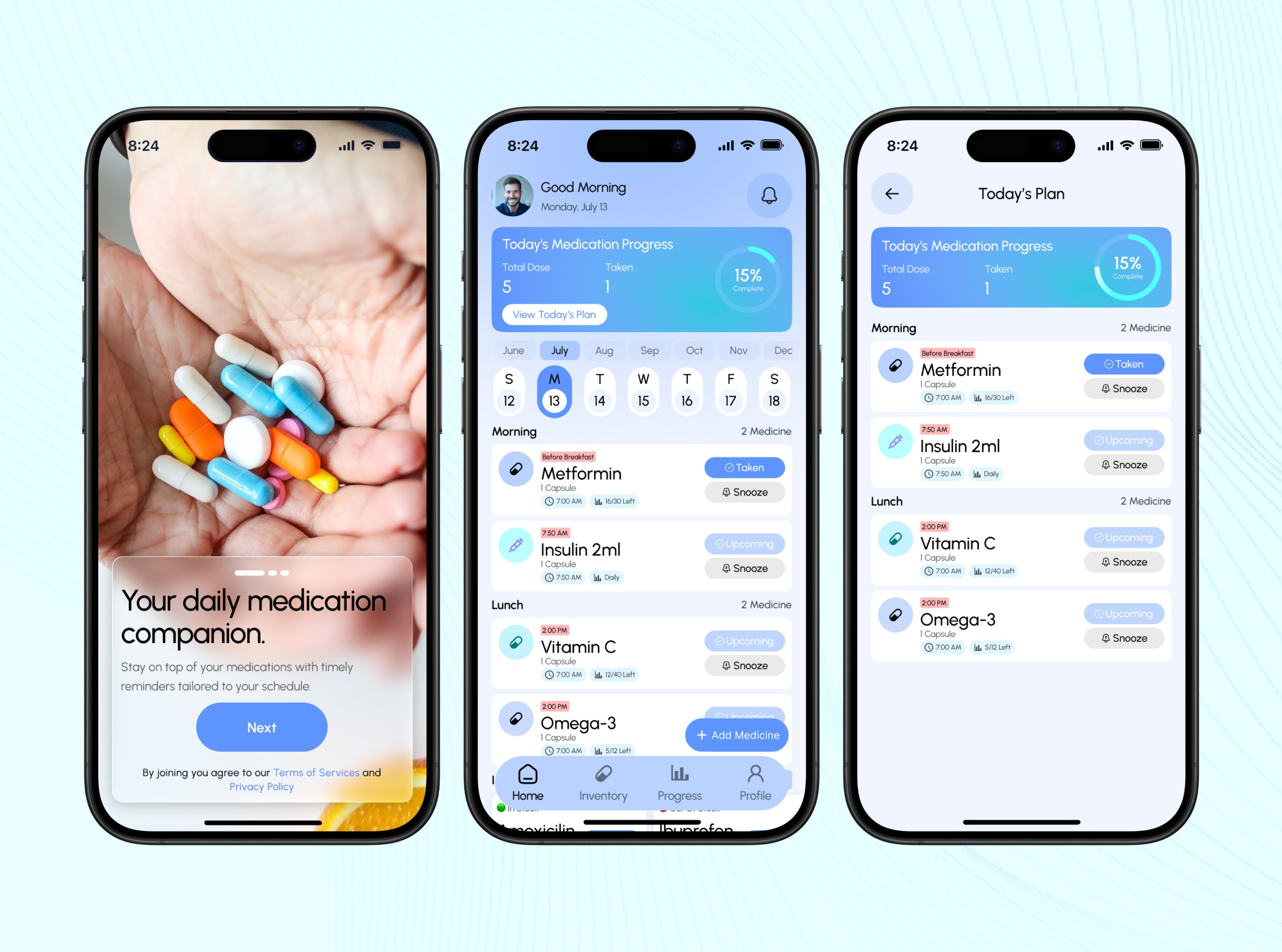 Medicine Reminder Mobile App UI Design