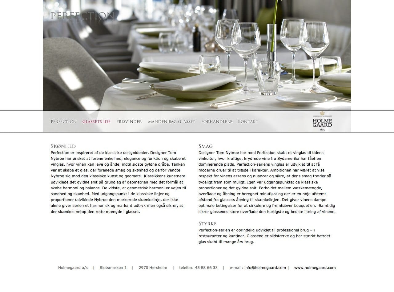Product website — Holmegaard Perfection Image 1