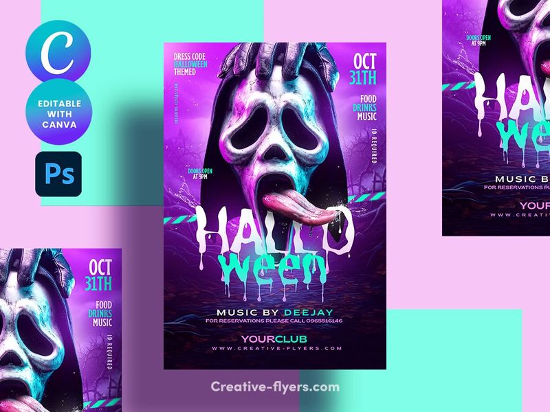 Spooky Ghostface Halloween Event Template