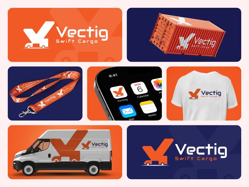 Transport Courier Logo - Modern Cargo Logistics Branding