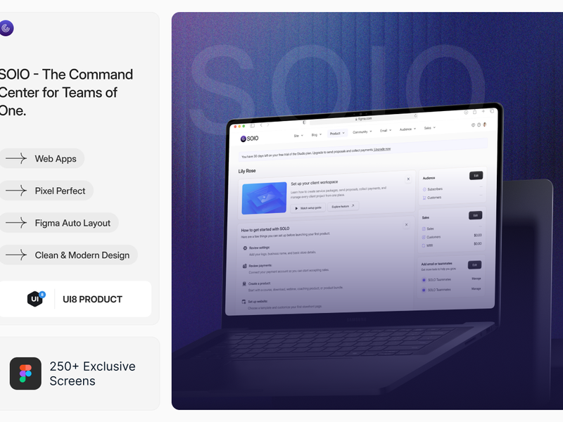 SOLO: Business Management Web App UI Kit - Mobile design asset by ui8