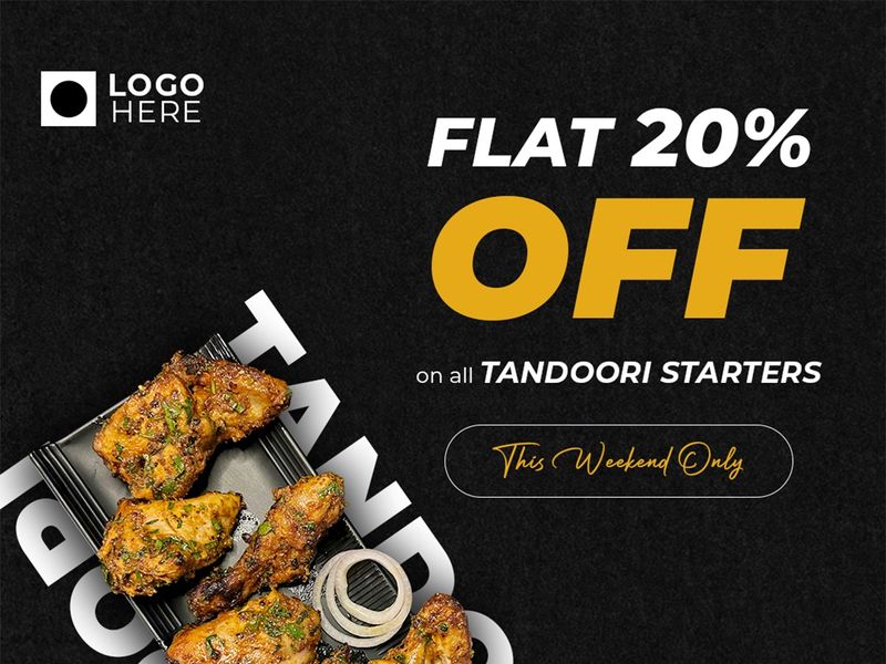 Restaurant Social Media Design Tandoori Offer Post