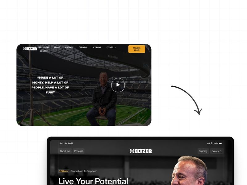 Recently, I redesigned @davidmeltzer's landing page. 