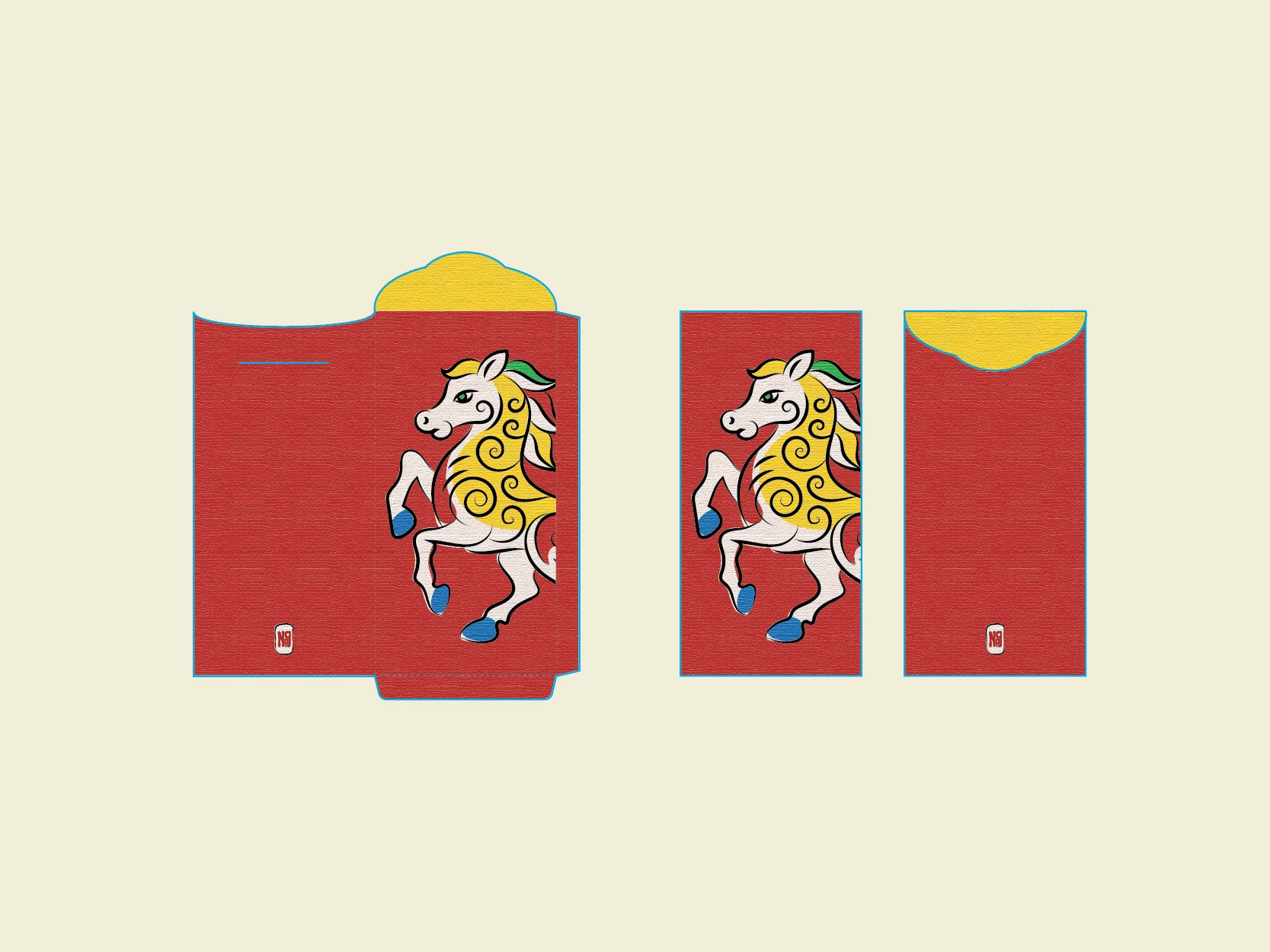 Luxury Vietnamese Lunar New Year Red Envelope Design – Year of the Horse 2026 | Gold Foil Traditional Li Xi Image 5