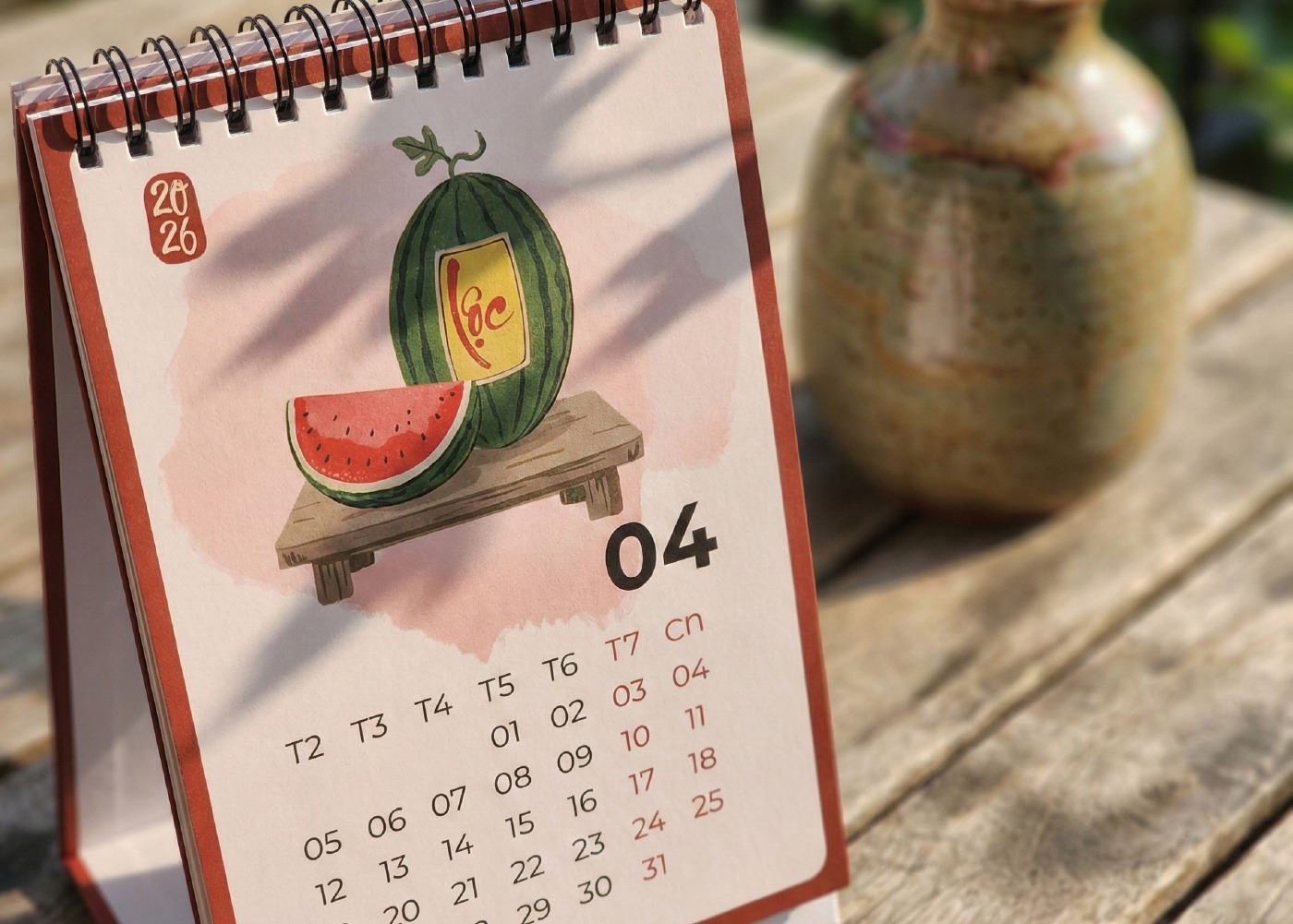 Vietnamese Lunar New Year Desk Calendar Traditional Tet Illustration Set Image 3