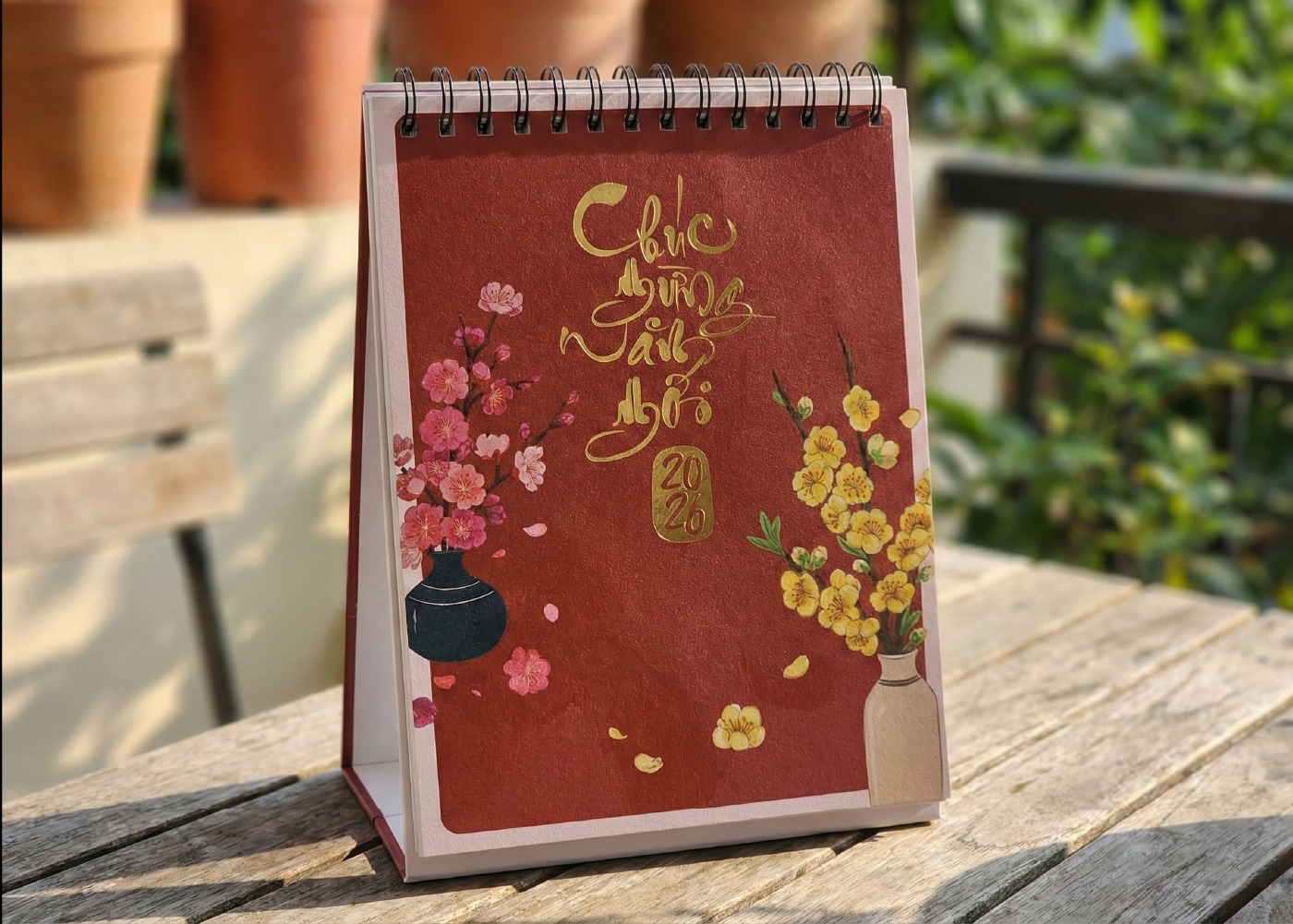 Vietnamese Lunar New Year Desk Calendar Traditional Tet Illustration Set Image 4