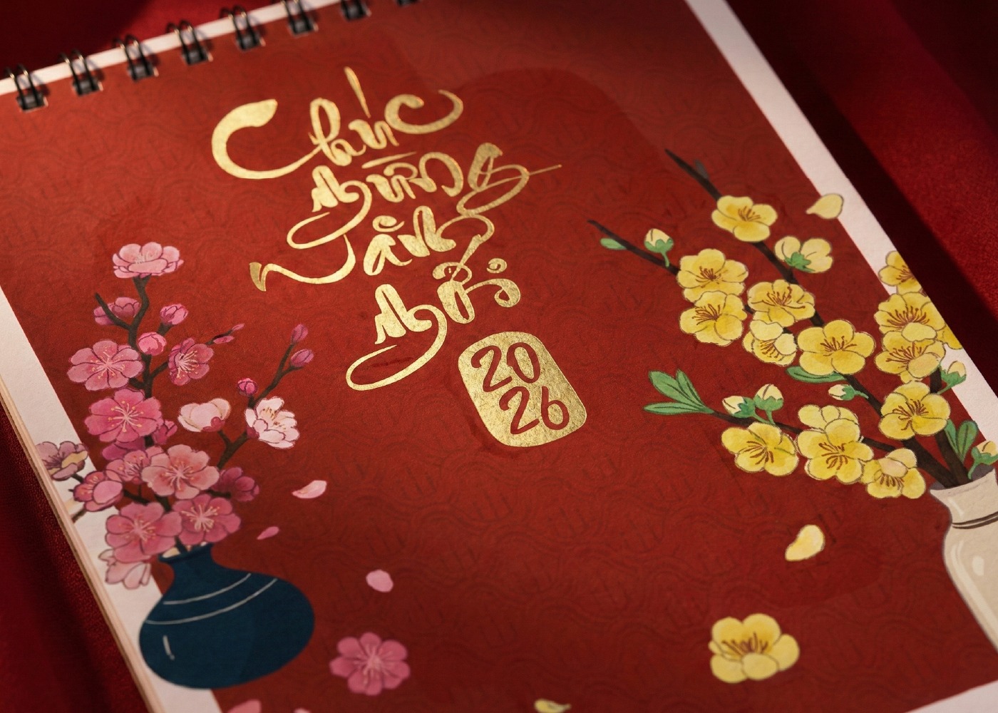 Vietnamese Lunar New Year Desk Calendar Traditional Tet Illustration Set Image 12