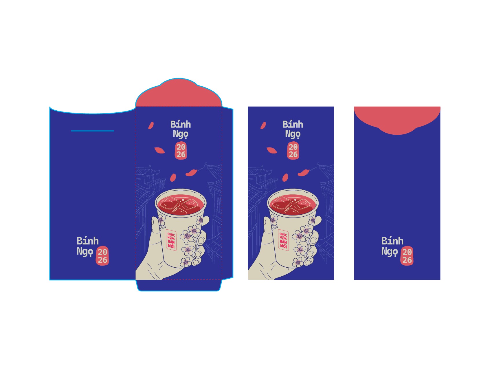Vietnamese Tet Red Envelope 2026 – Binh Ngo Collection | Hanoi Spring Illustration Image 0