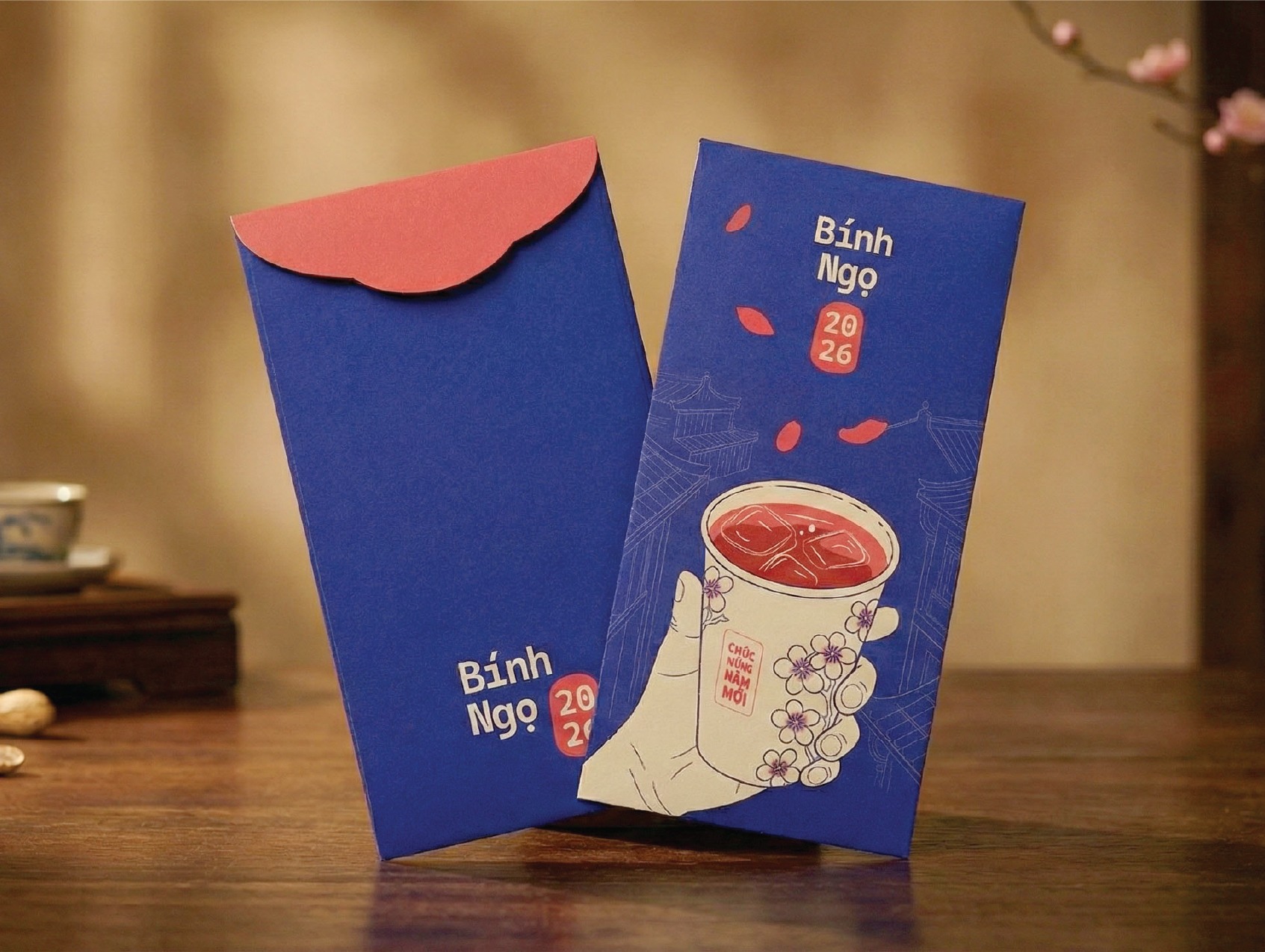 Vietnamese Tet Red Envelope 2026 – Binh Ngo Collection | Hanoi Spring Illustration Image 3