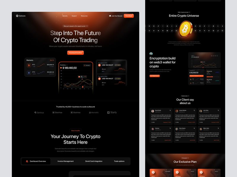 Coincore: Crypto Trading Landing Page