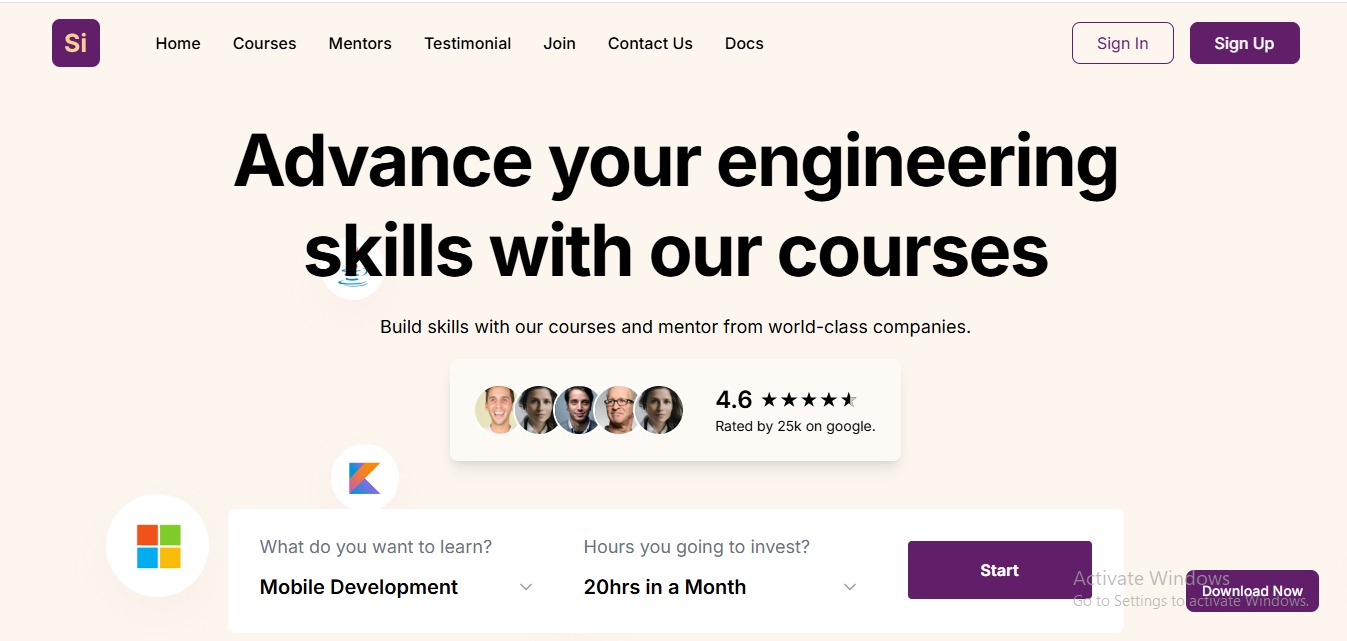 Si Educational NextJs Free Landing Page Template  Image 0